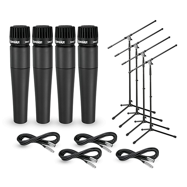 SM57 Mic Four Pack with Cables Stands