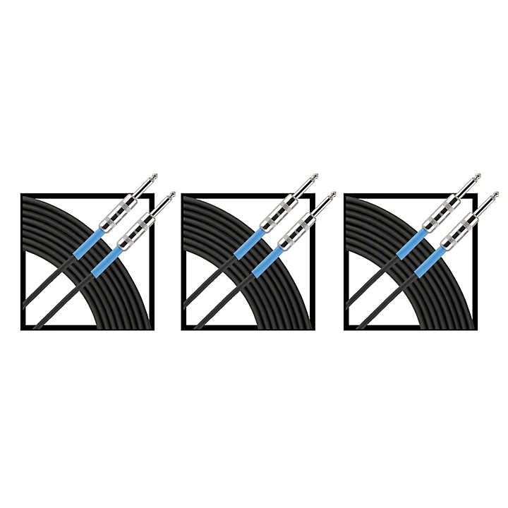 Advantage Instrument Cable Regular 10 ft Black 3 Pack