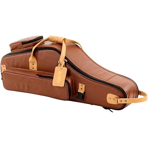 Designer Leather Tenor Saxophone Gig Bag Brown Black
