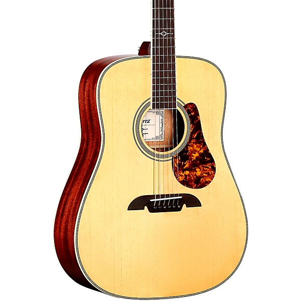 Alvarez MD60E Herringbone Dreadnought Acoustic Electric Guitar Natural