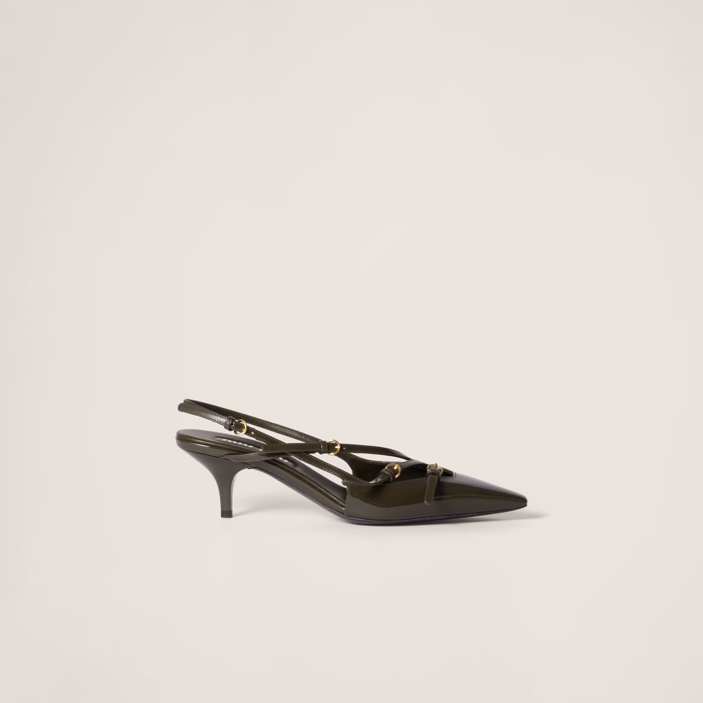 Patent Leather Slingbacks With Buckles