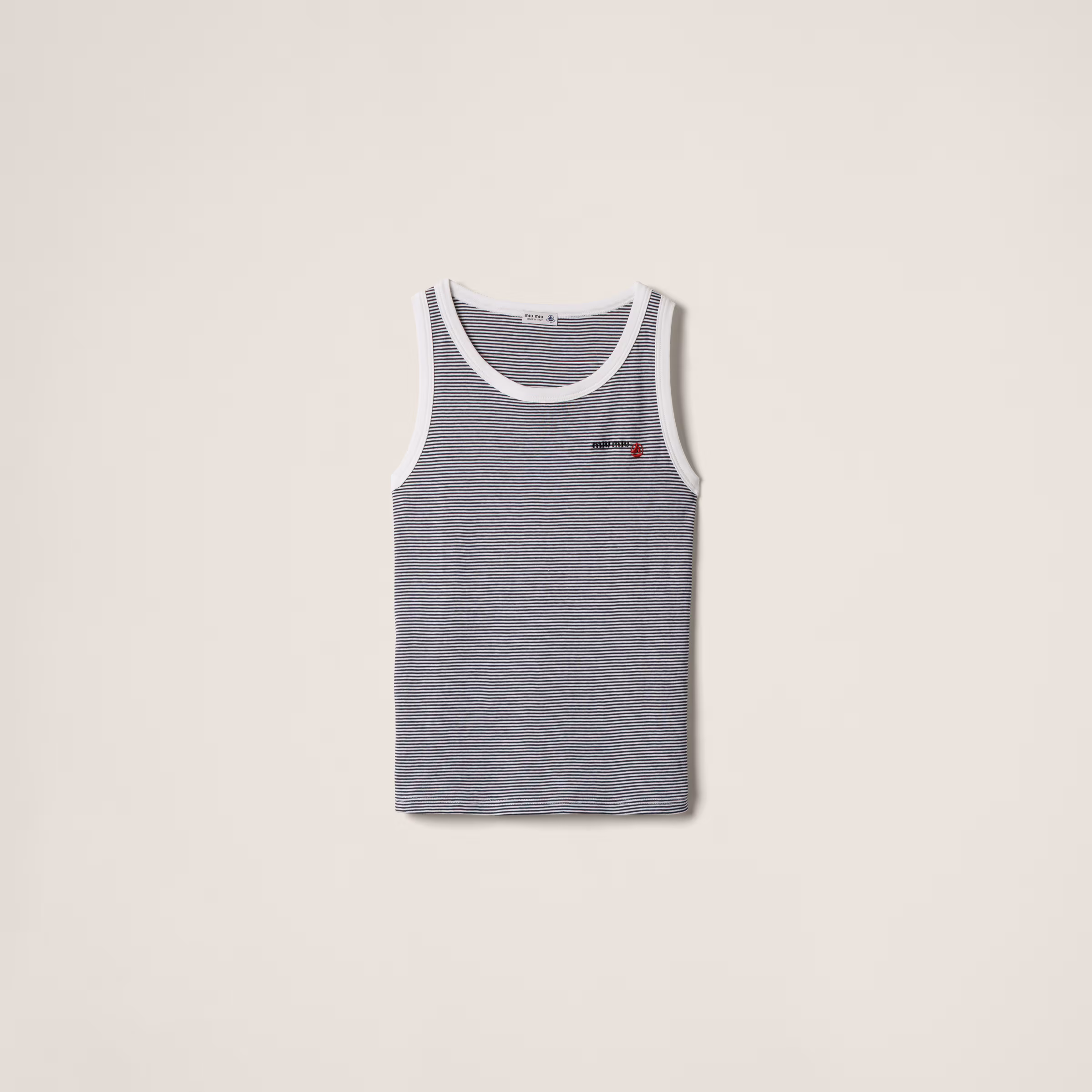 Petit Bateau X Miu Miu Ribbed Jersey Top