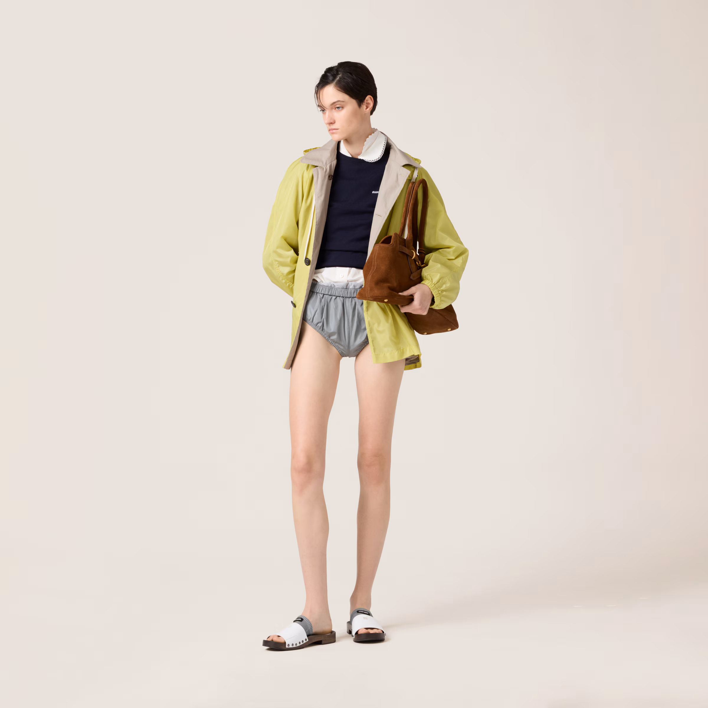 Panama Cotton And Technical Pongé Blouson Jacket