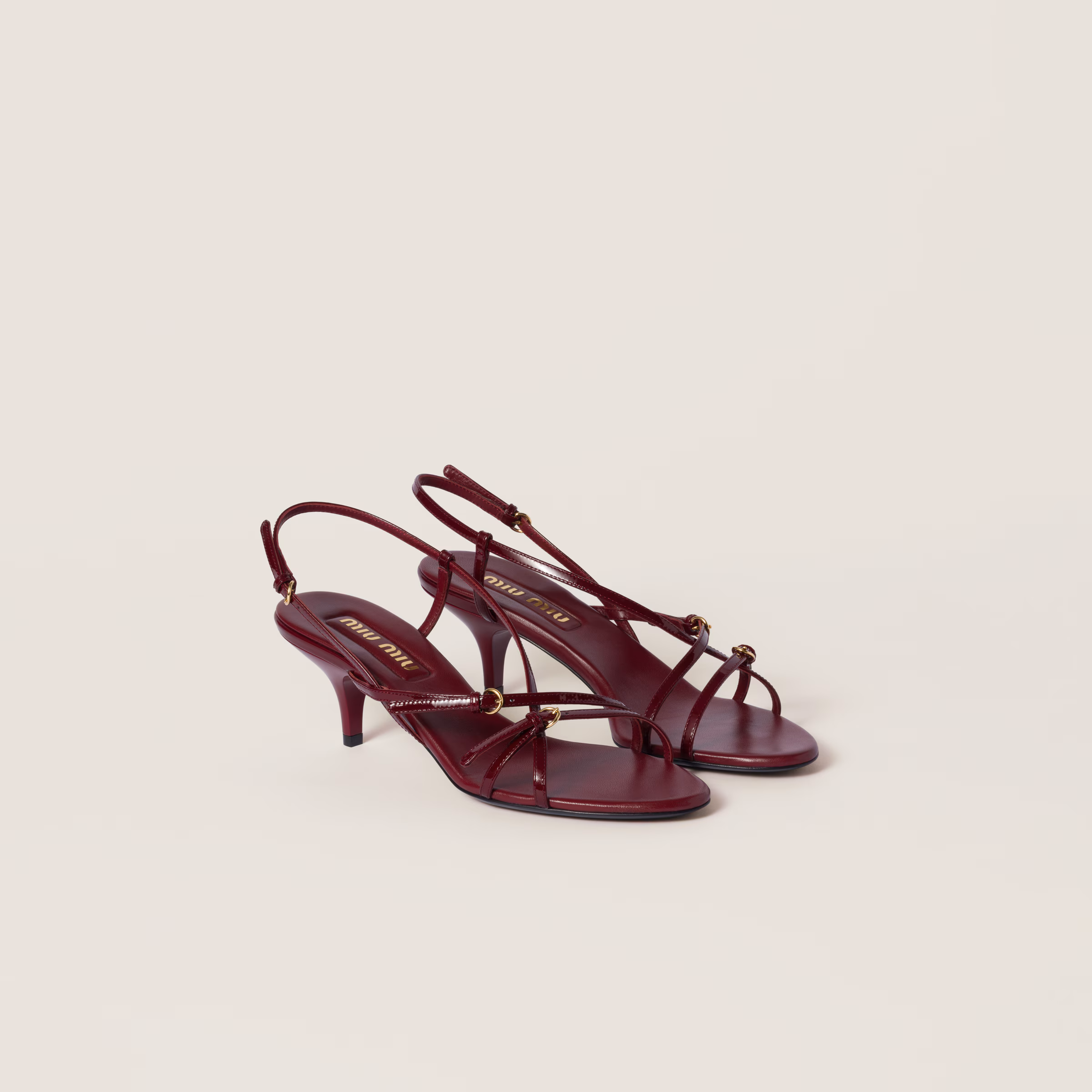 Patent Leather Sandals With Buckles
