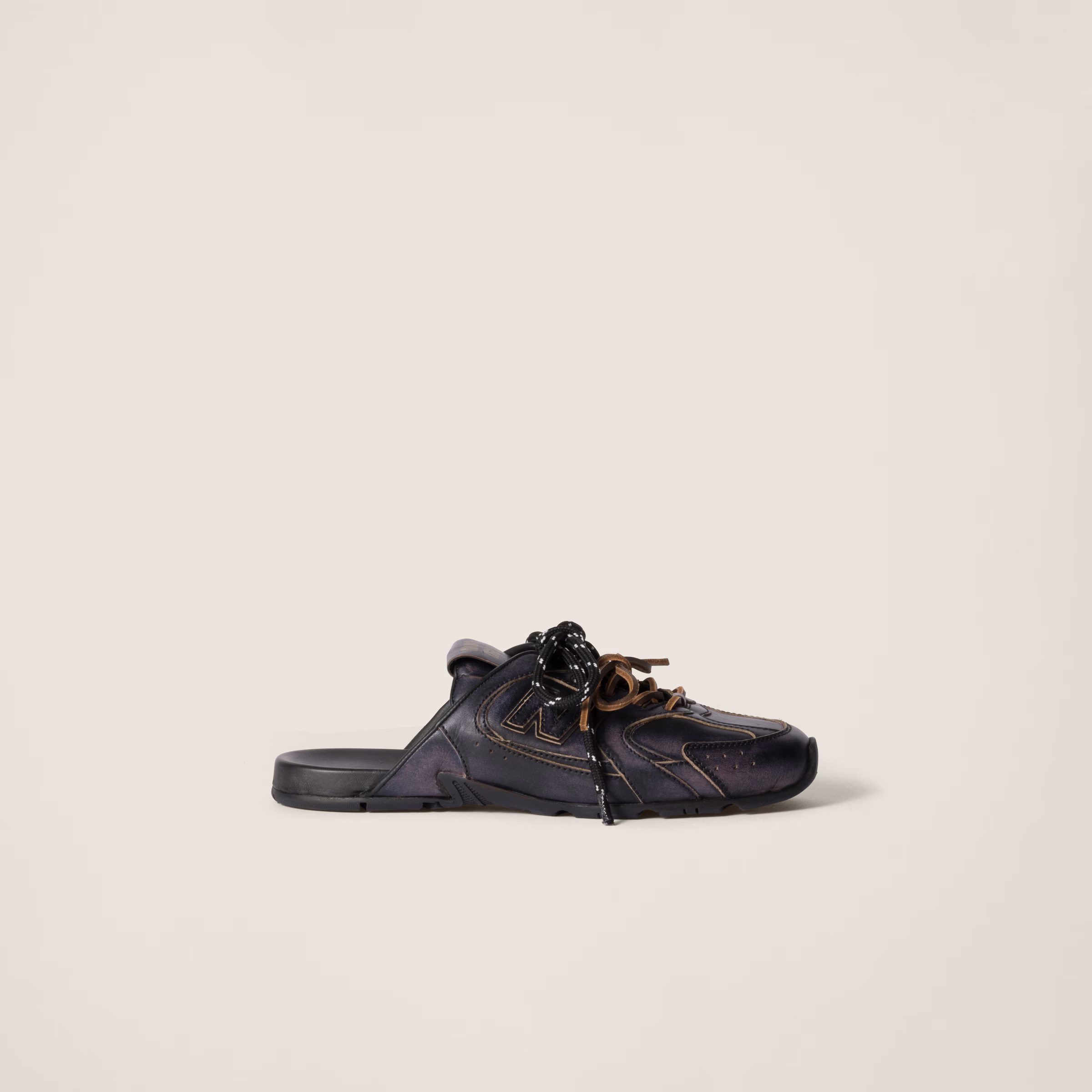 New Balance X Miu Miu 530 Sl Deco Calf Leather Mules