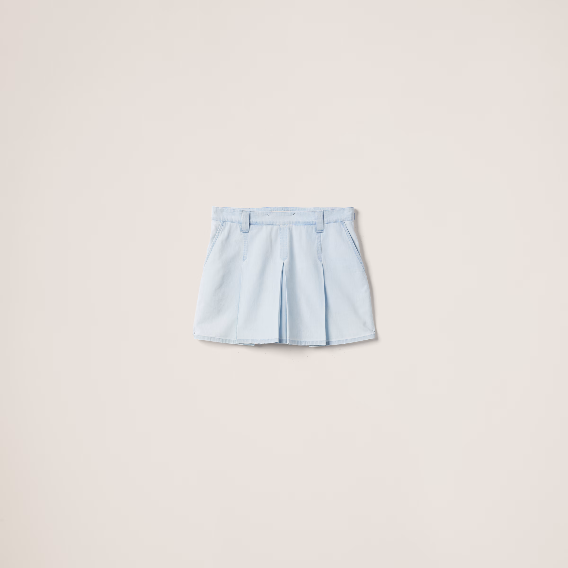 Pleated Chambray Skirt