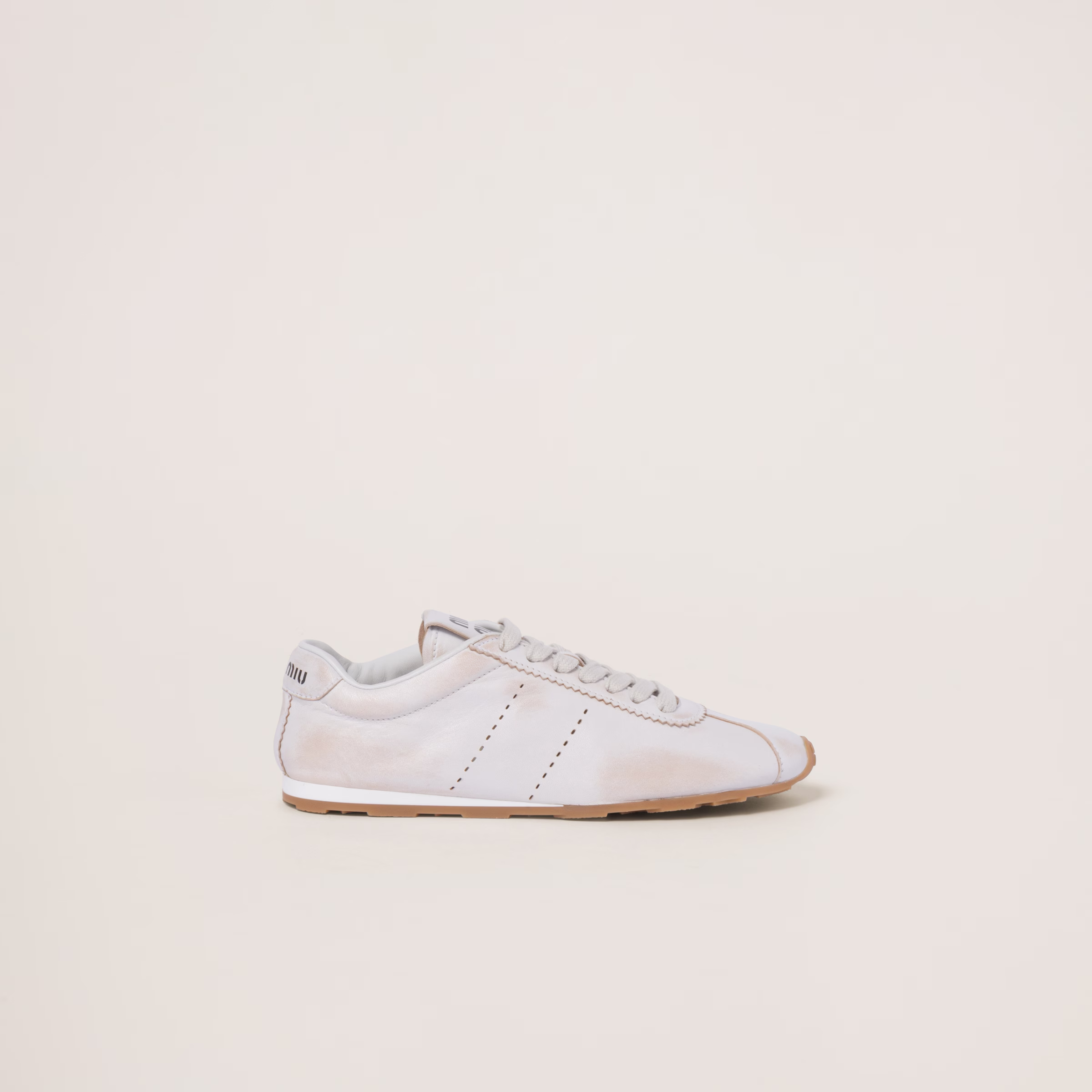 Plume Bleached Nappa Leather Sneakers