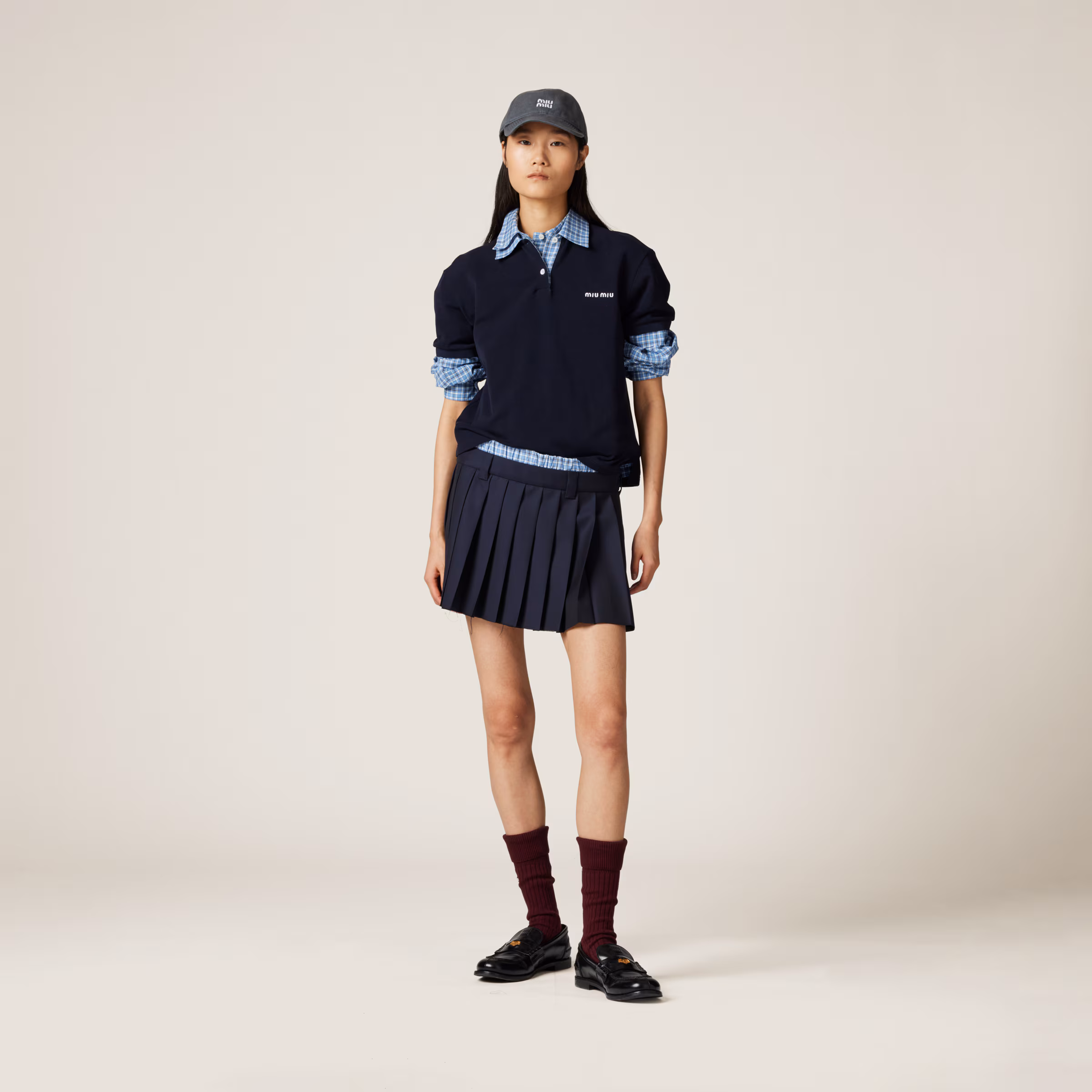 Pleated Batavia Miniskirt