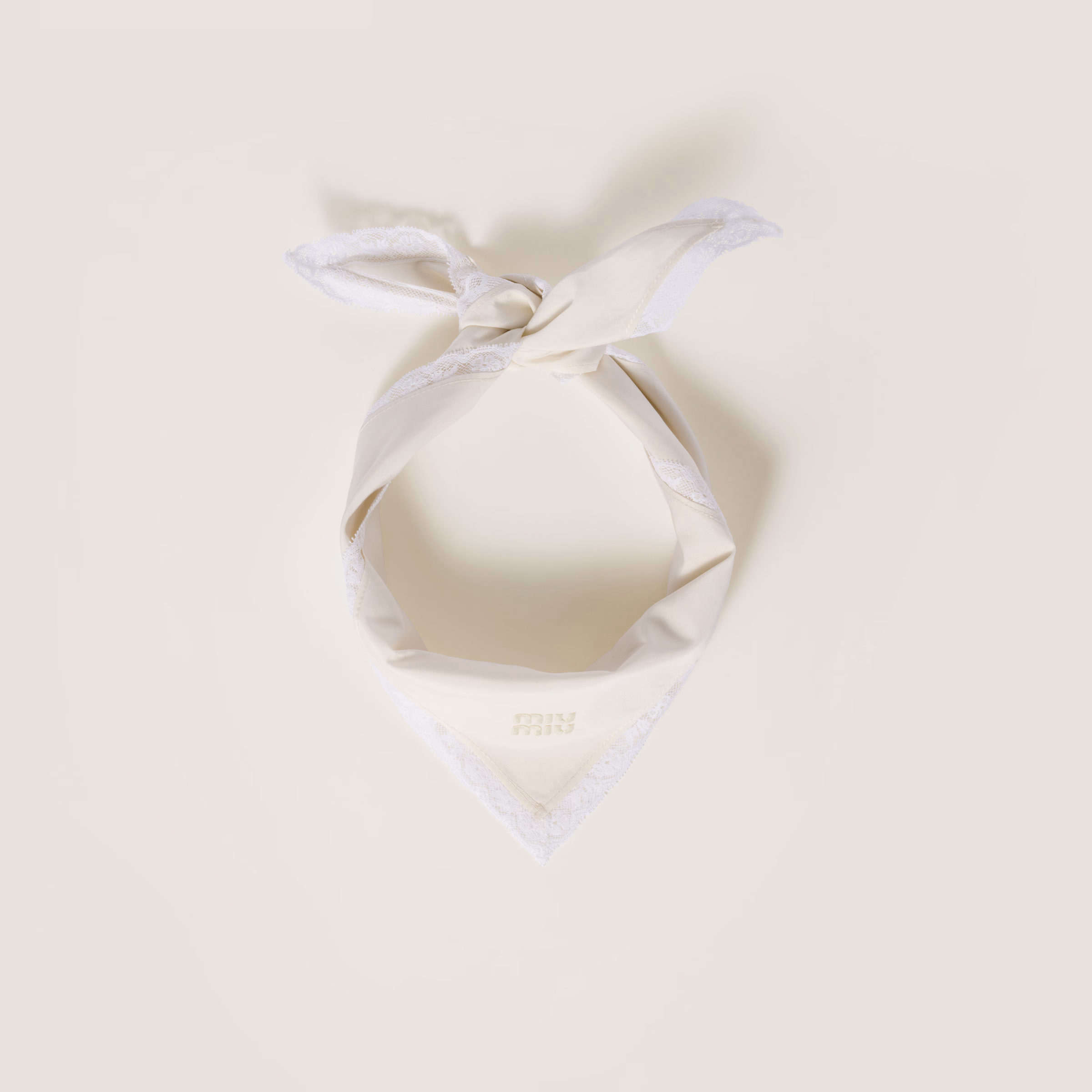 Poplin And Lace Logo Scarf