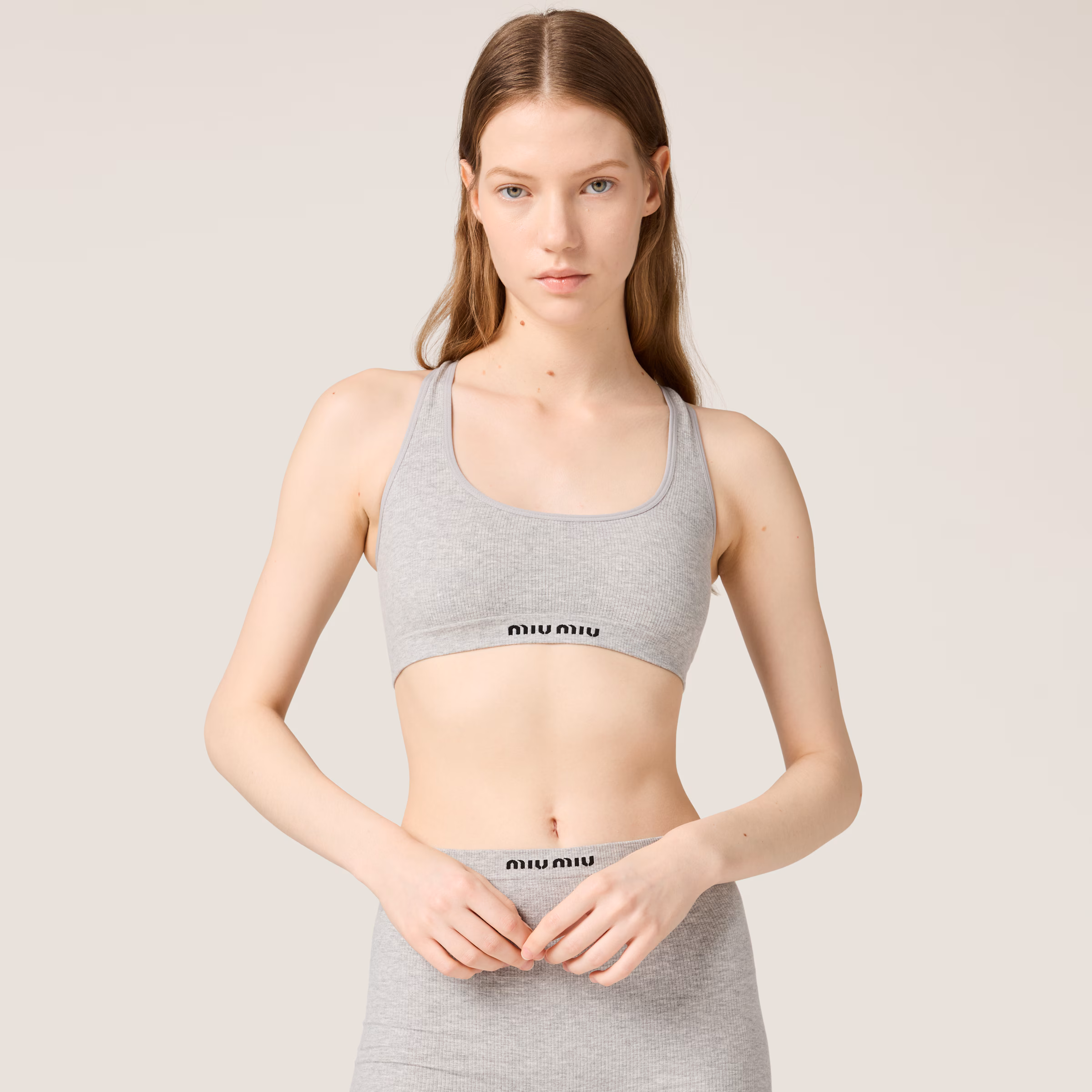 Seamless Mélange Racerback Crop Top