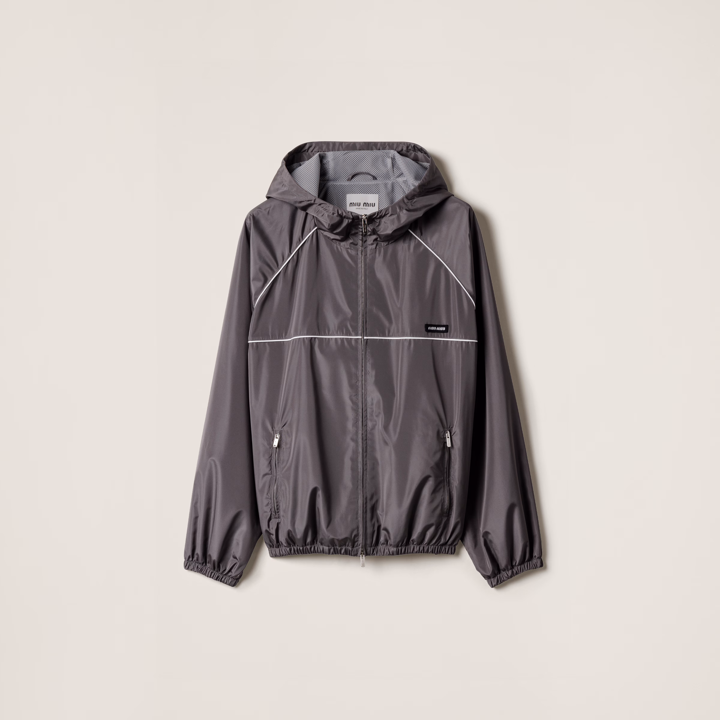 Technical Silk Zipper Blouson Jacket