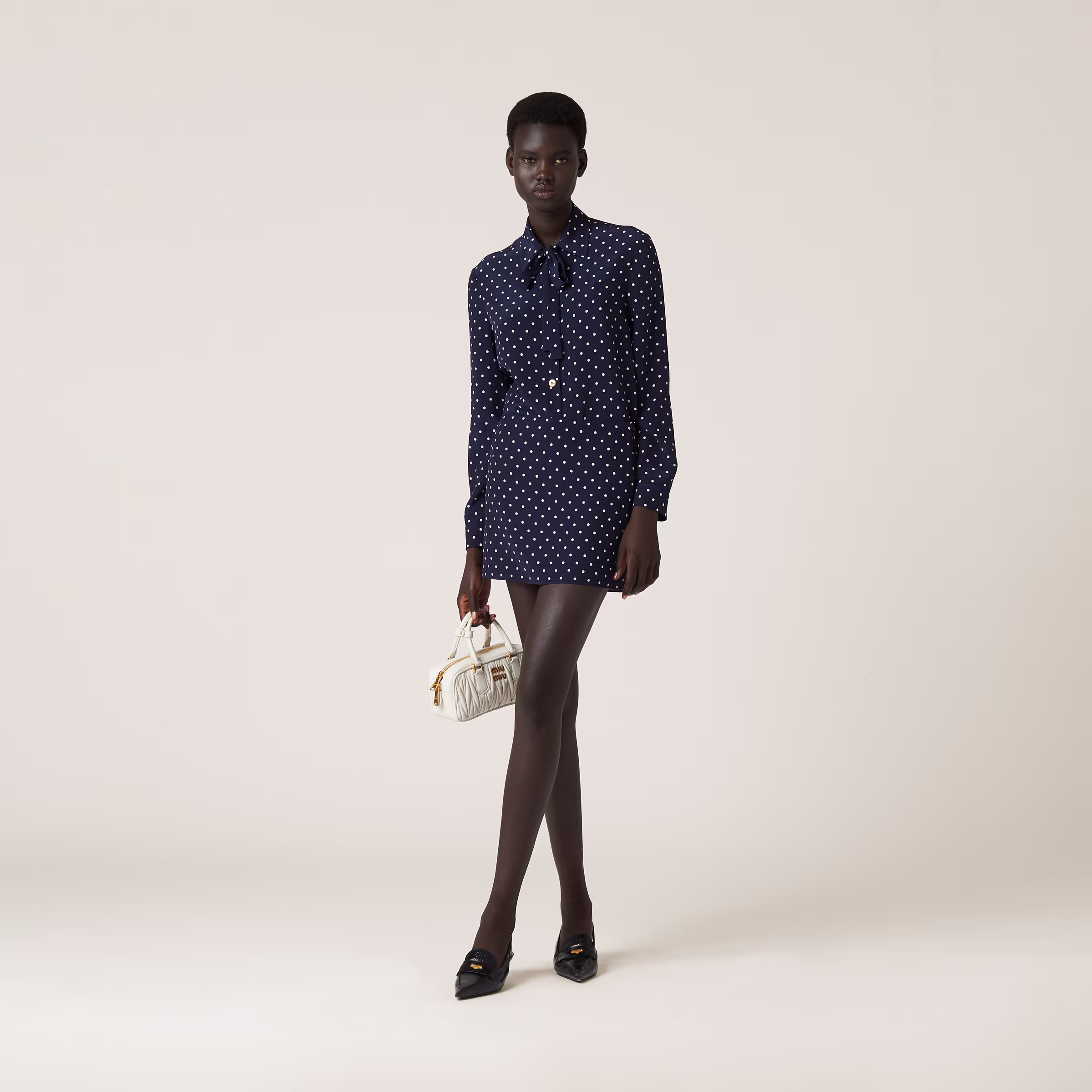 Polka-Dot Crepe De Chine Shirt