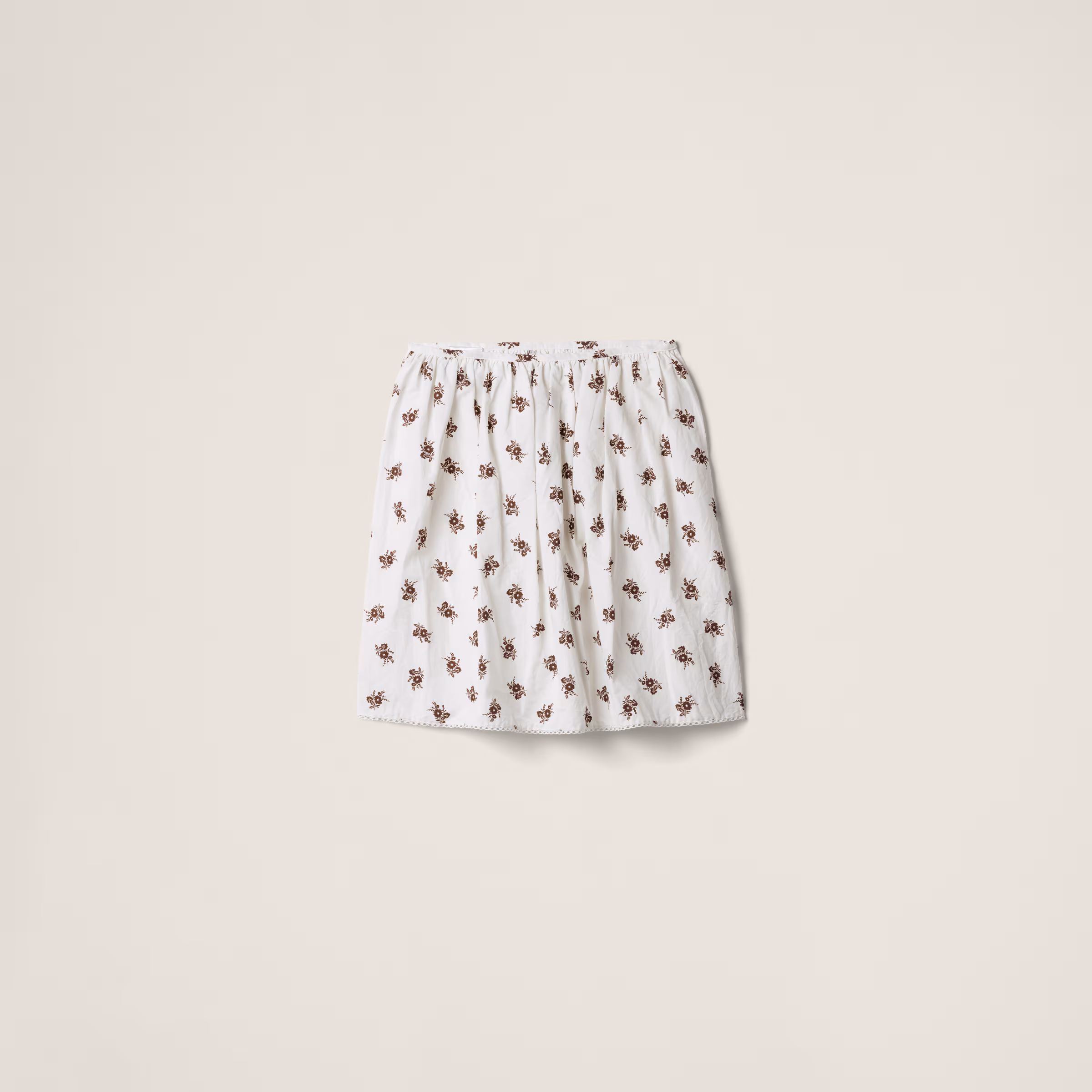 Printed Slubbed Poplin Skirt