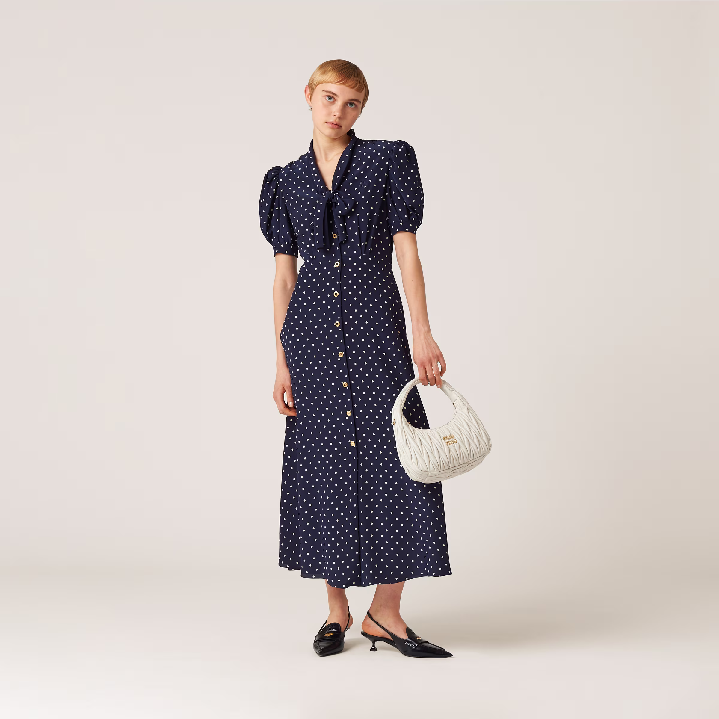 Printed Crepe De Chine Dress