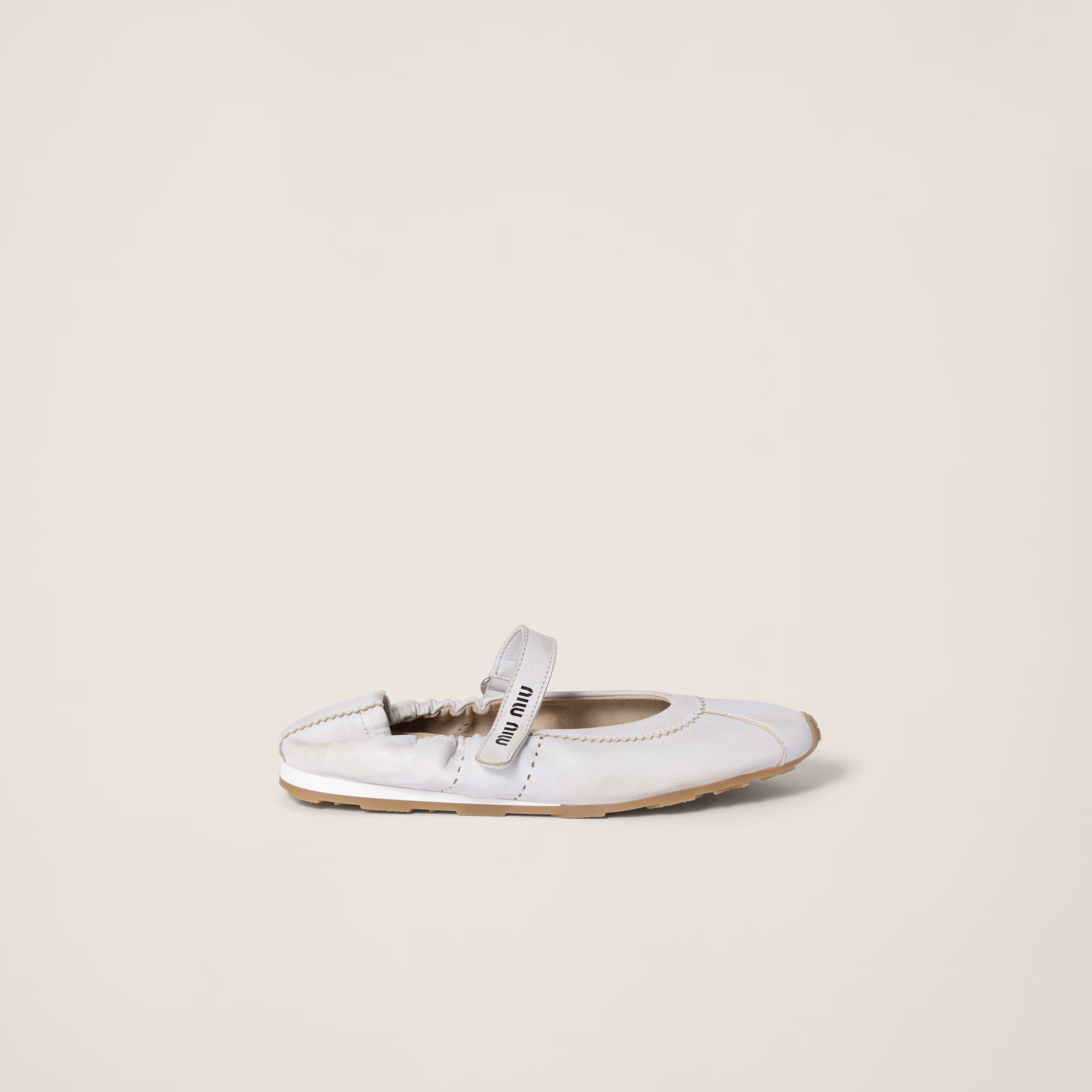 Bleached Nappa Leather Ballerinas