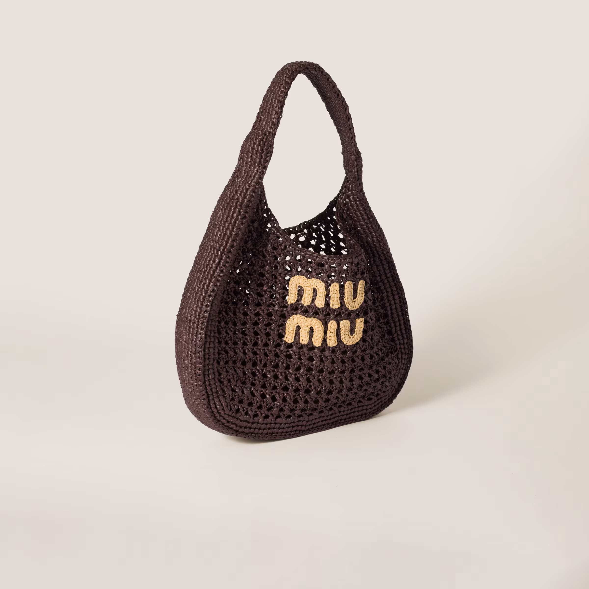 Raffia-Effect Woven Hobo Bag