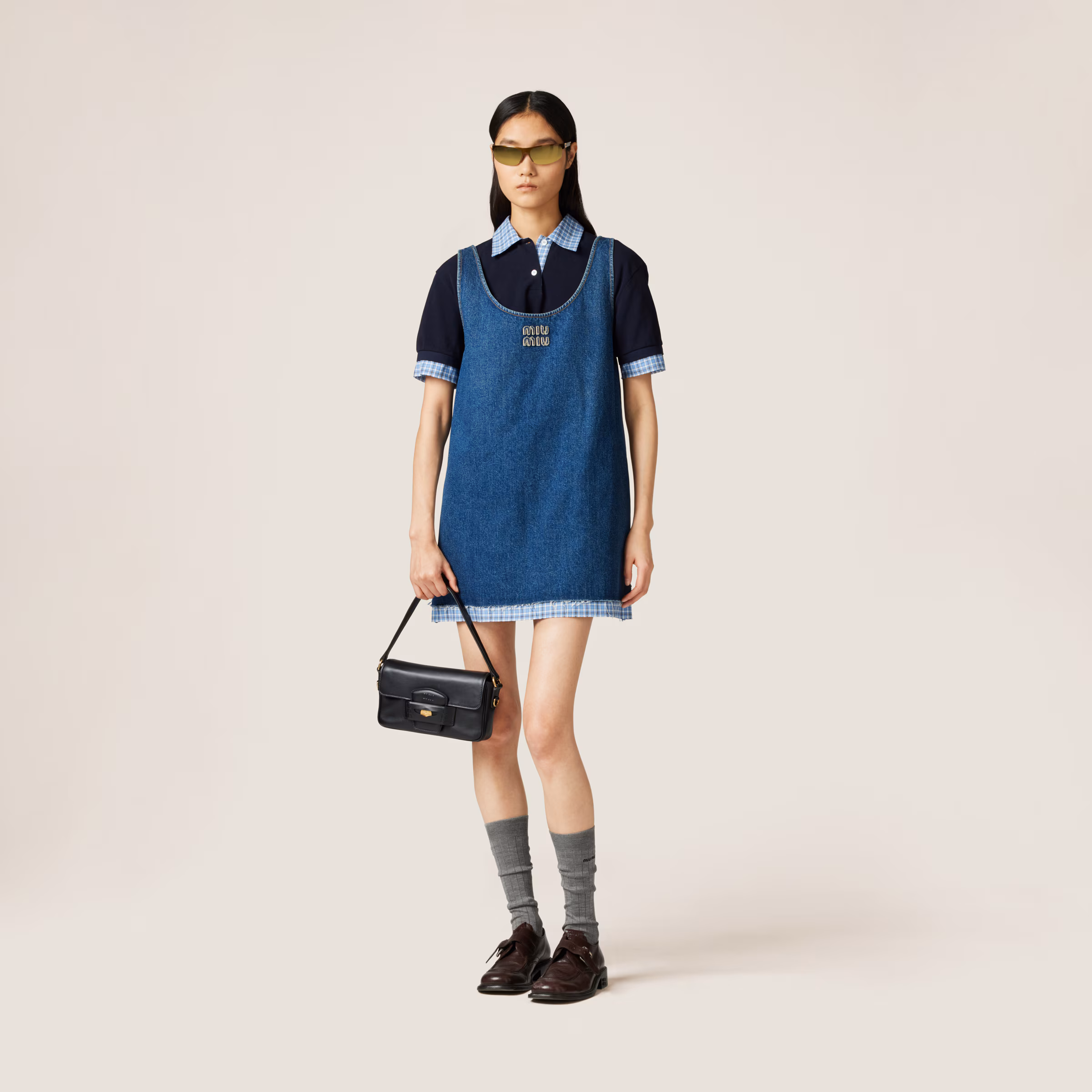 Washed Denim Mini-Dress