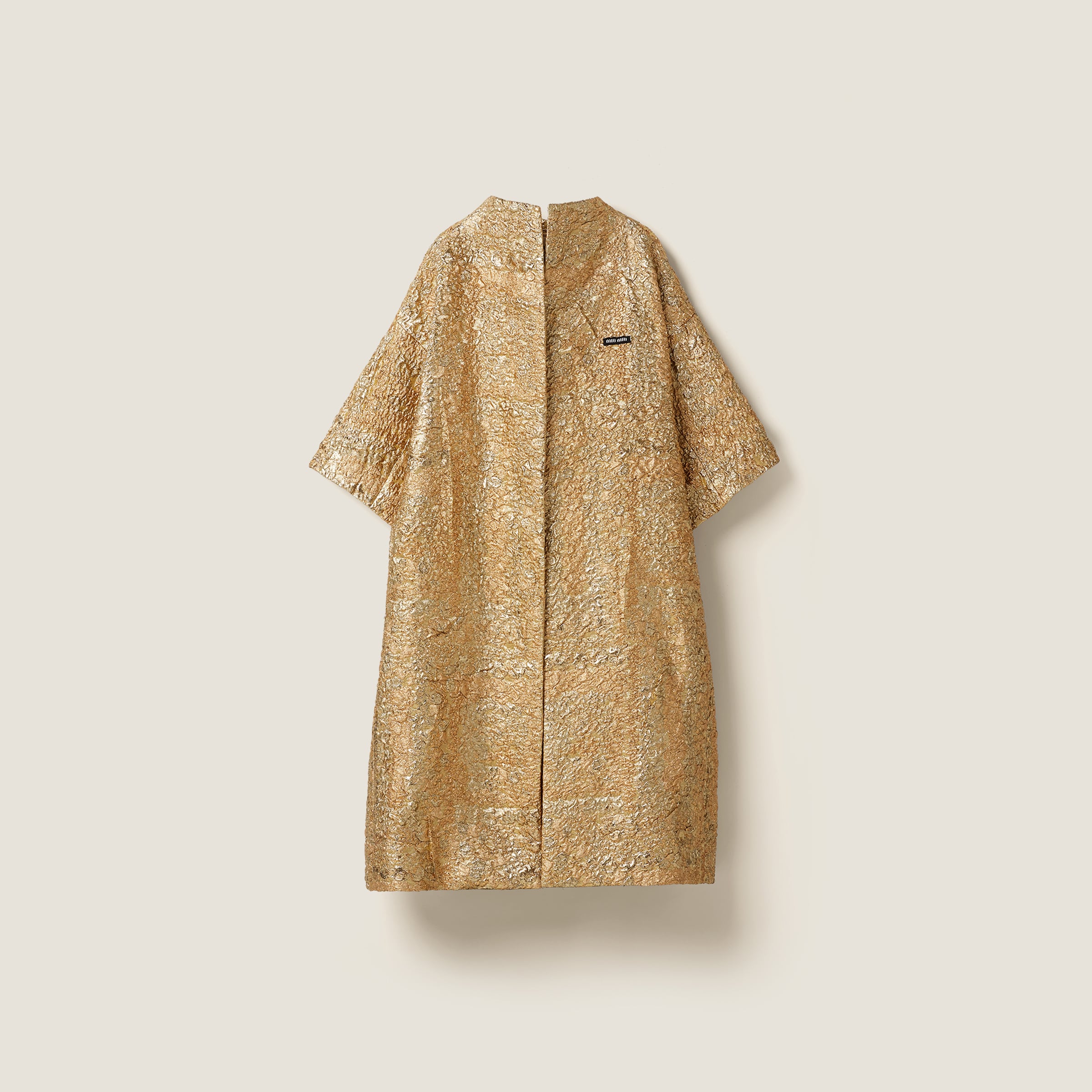 Single-Breasted Lamé Cloquet Jacquard Cape