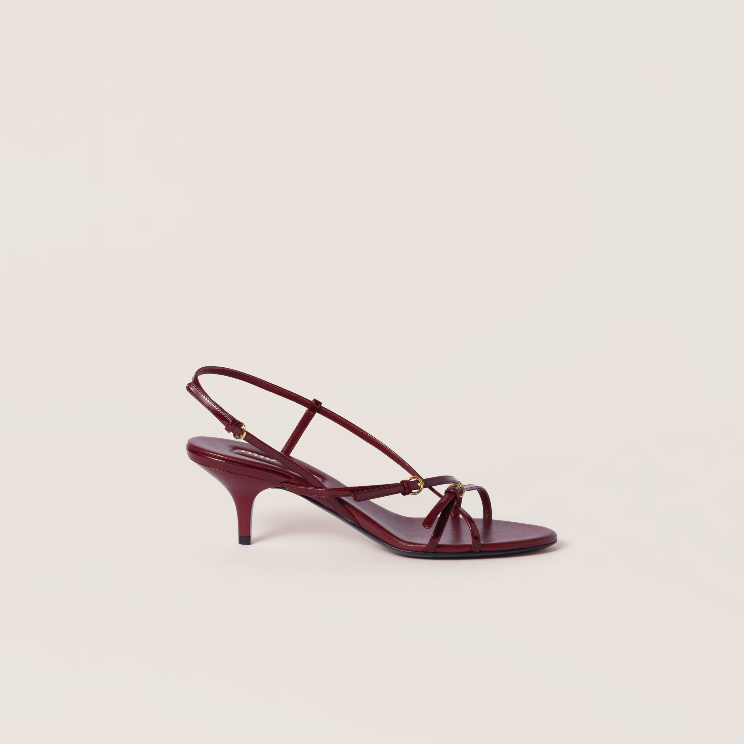 Patent Leather Sandals With Buckles