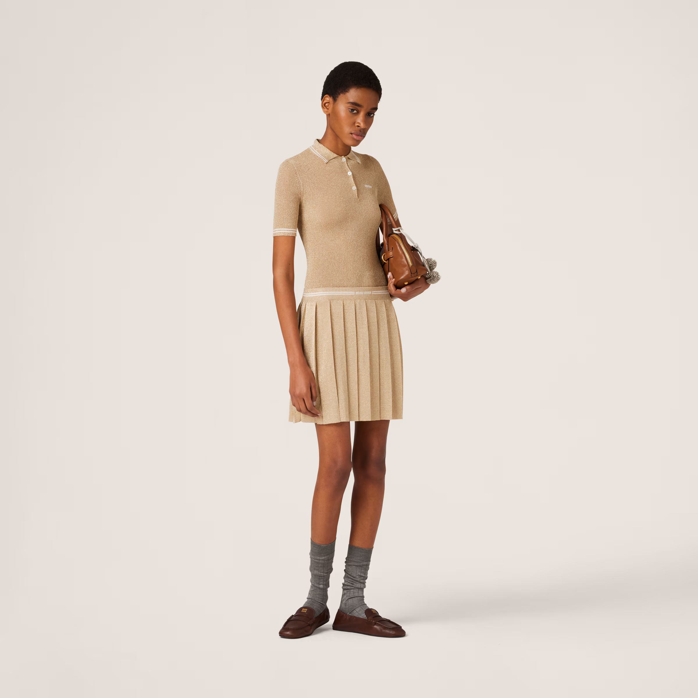 Lamé Polo Shirt