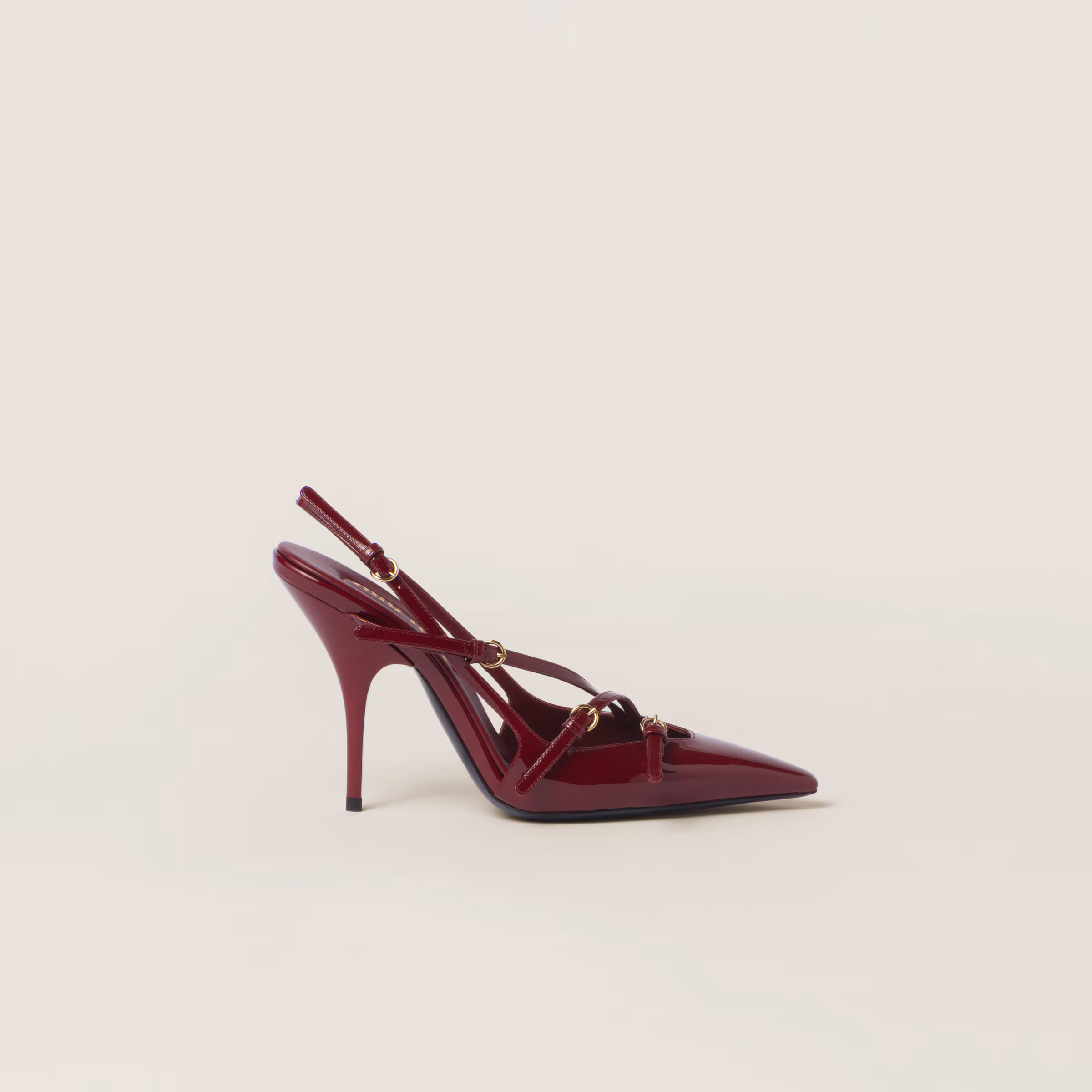 Patent Leather Slingbacks With Buckles