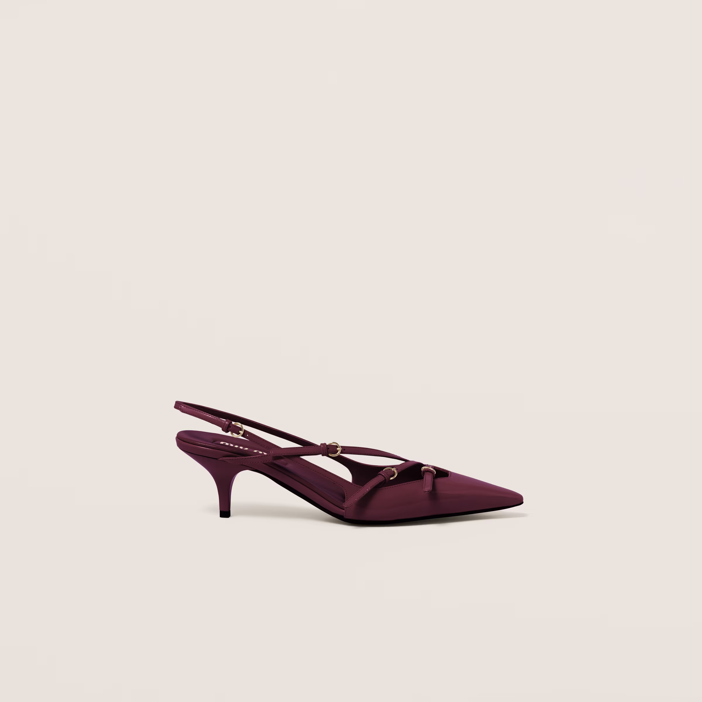 Patent Leather Slingbacks With Buckles