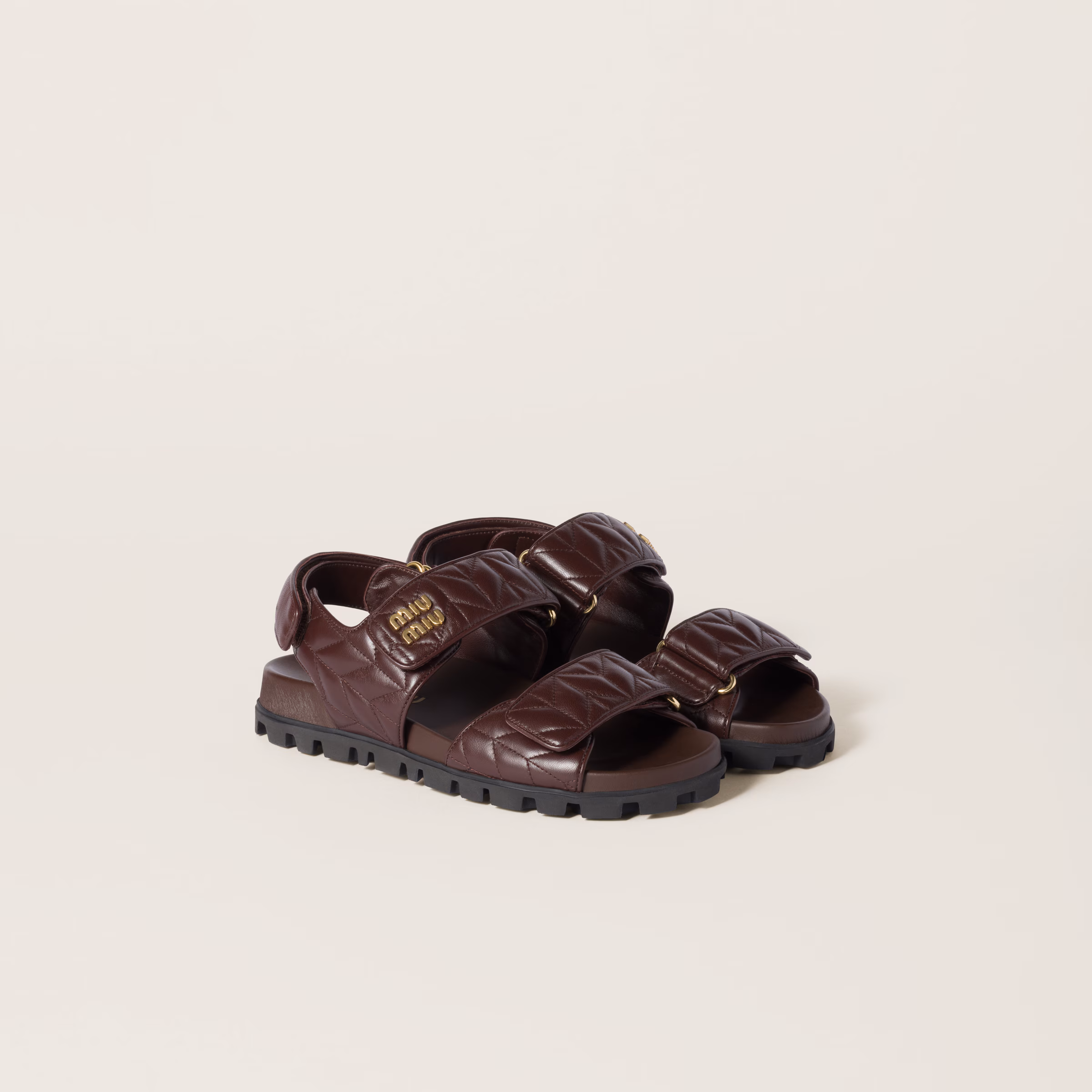 Sporty Matelassé Nappa Leather Sandals