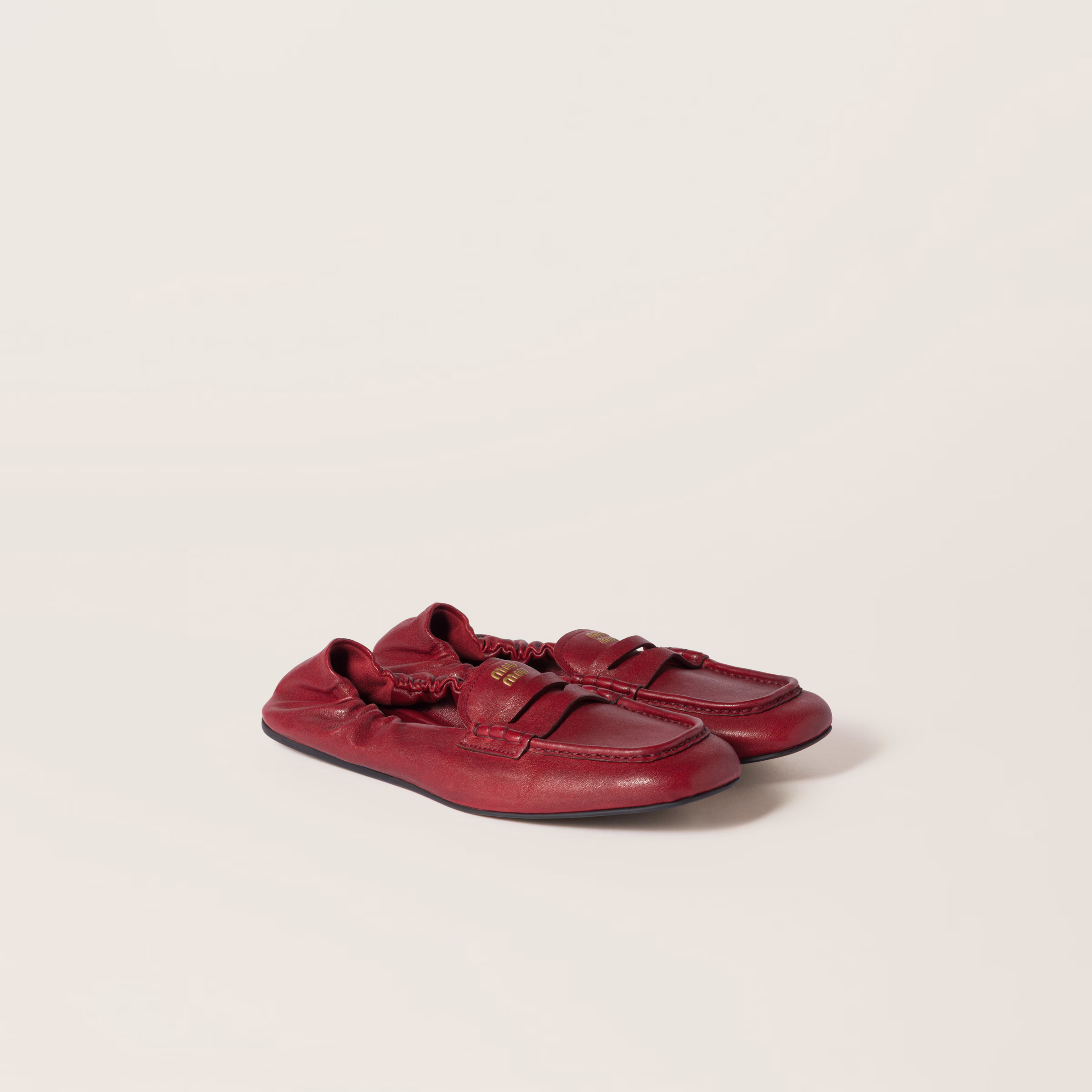 Ruches Nappa Leather Loafers