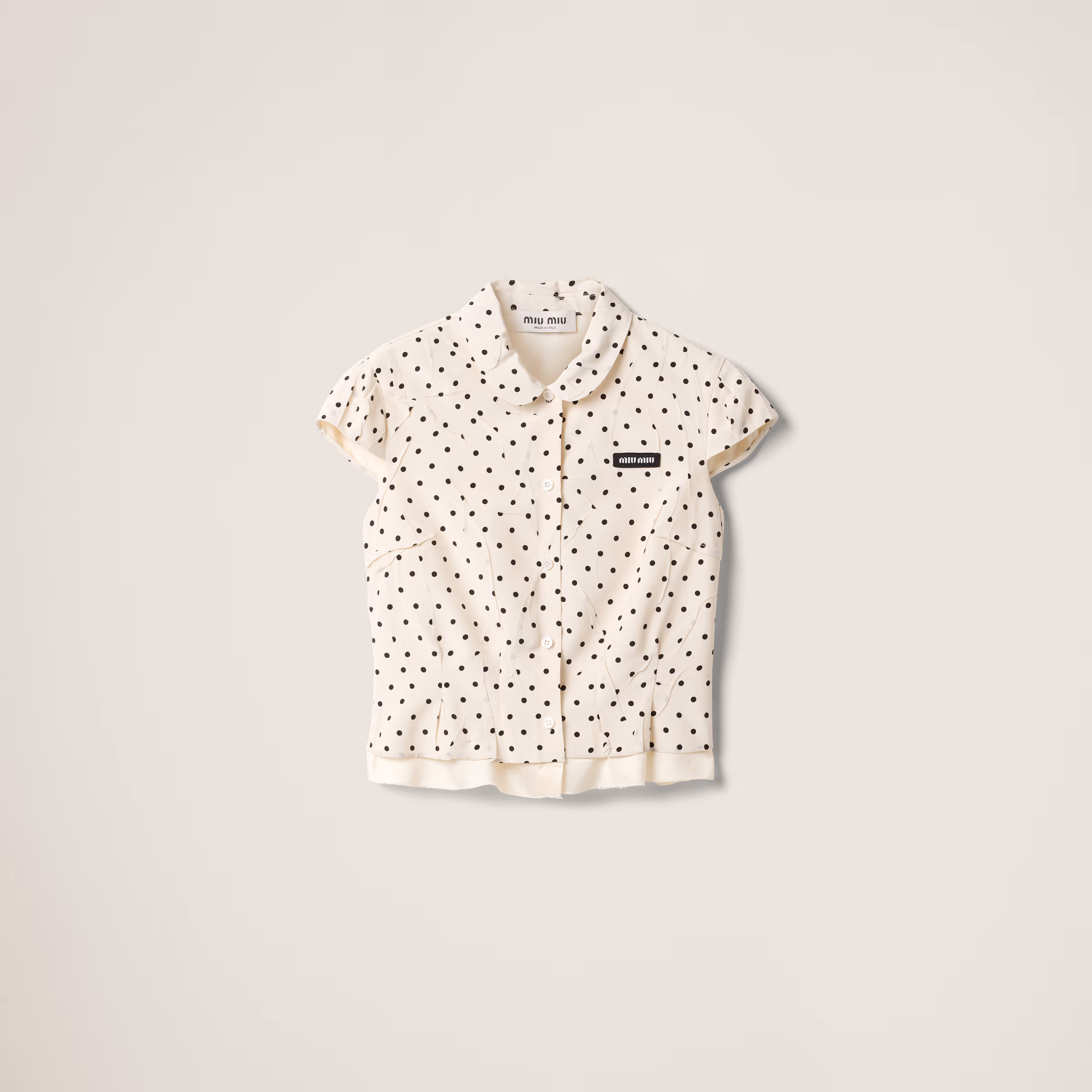 Polka-Dot Crepe De Chine Shirt