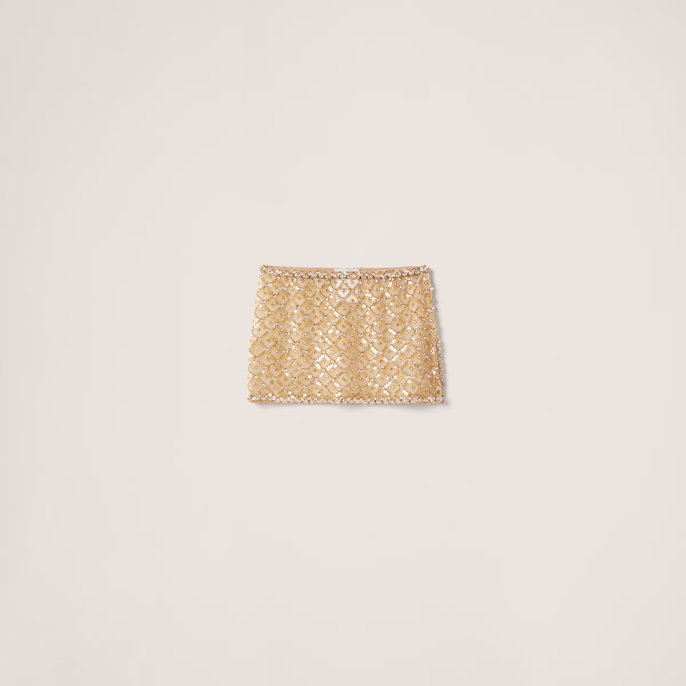 Embroidered Organza Miniskirt