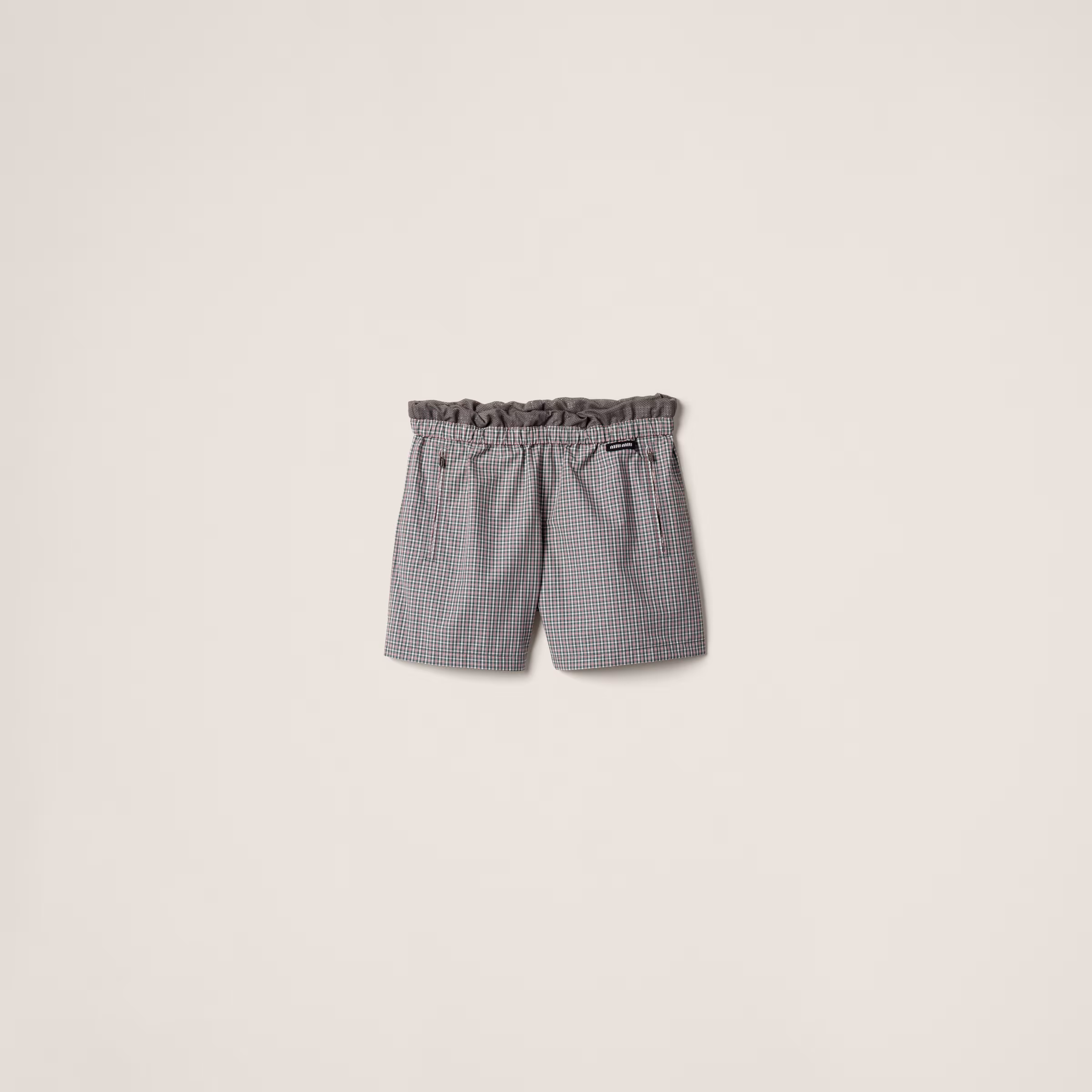 Checked Technical Fabric Bermudas