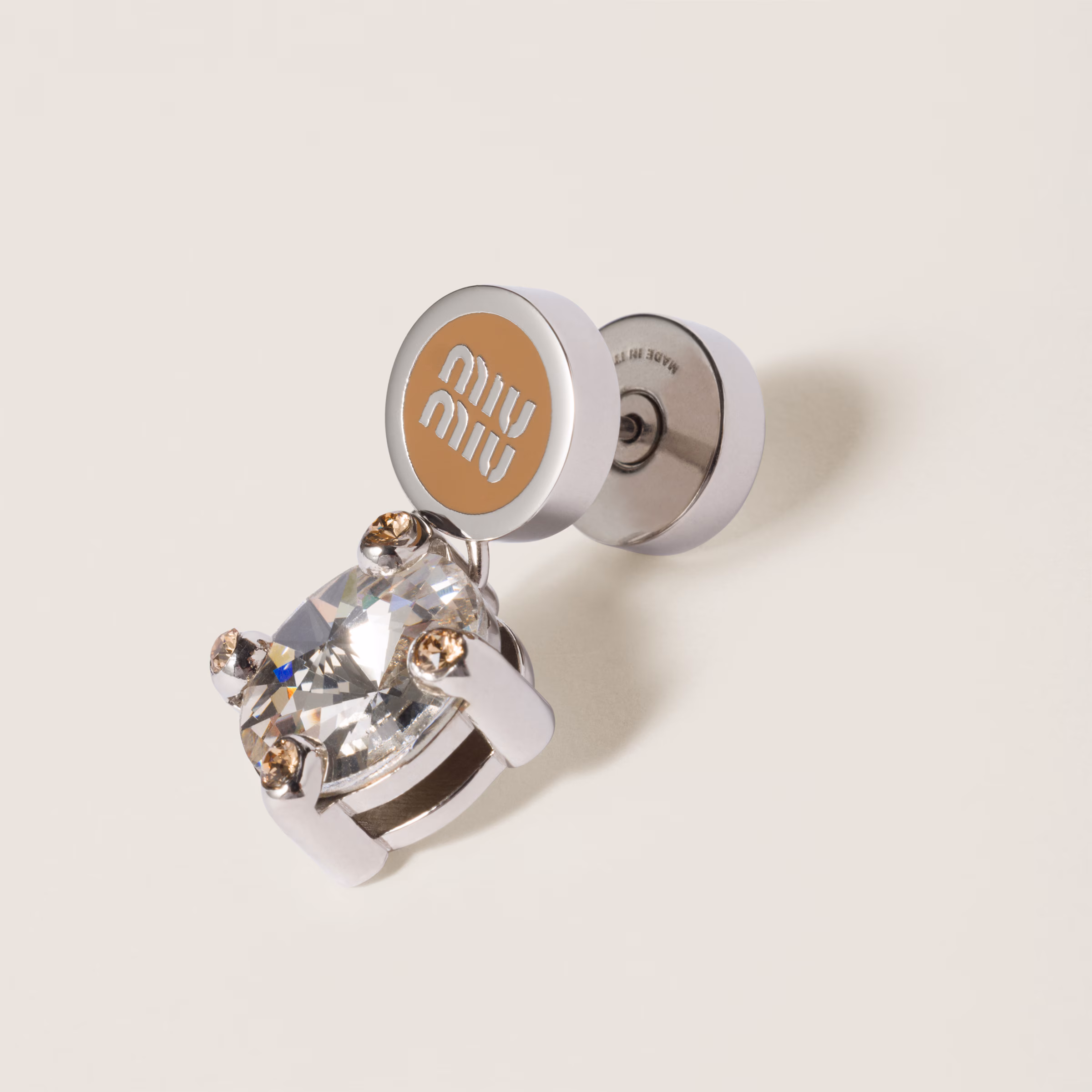 Metal Earrings With Crystals