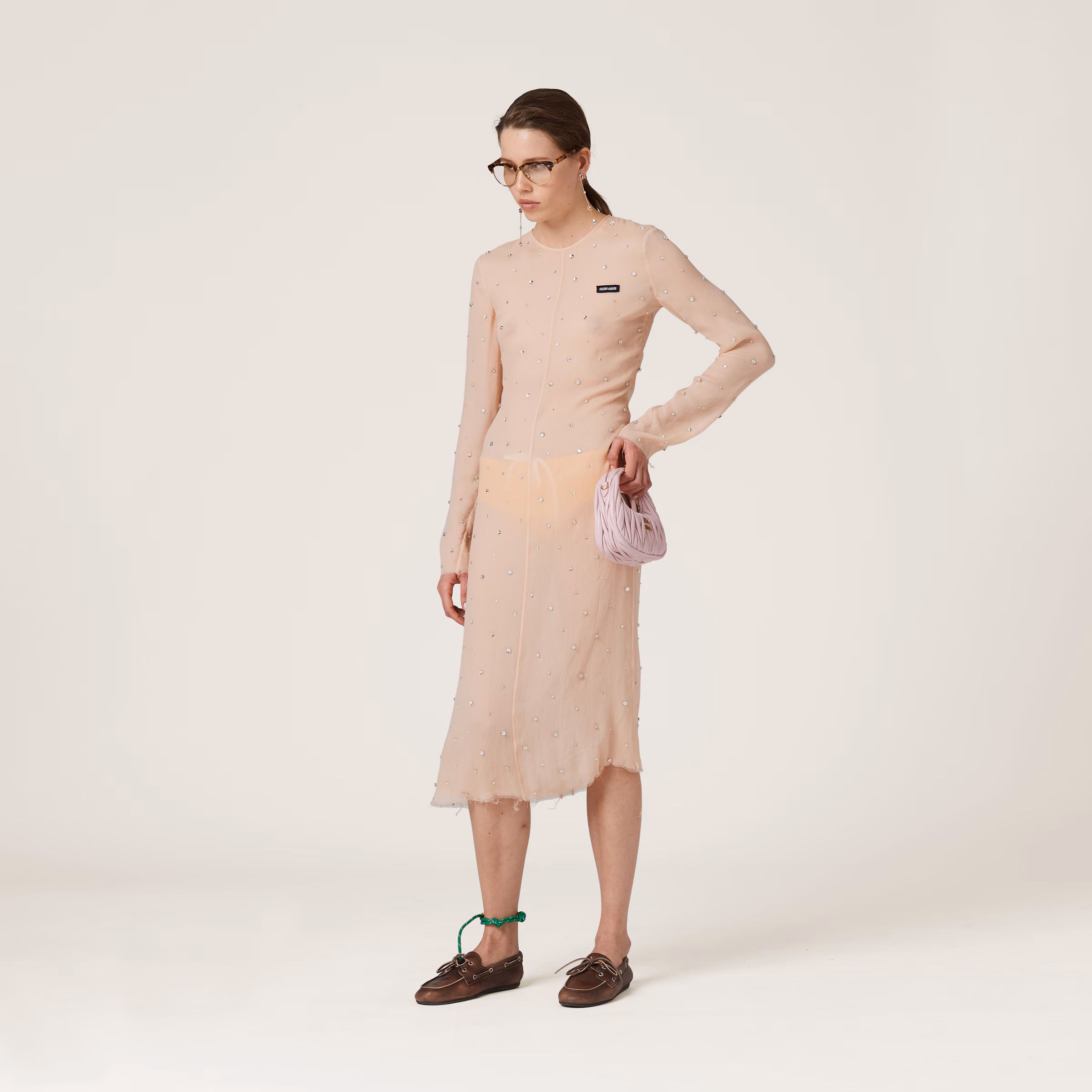 Embroidered Chiffon Dress