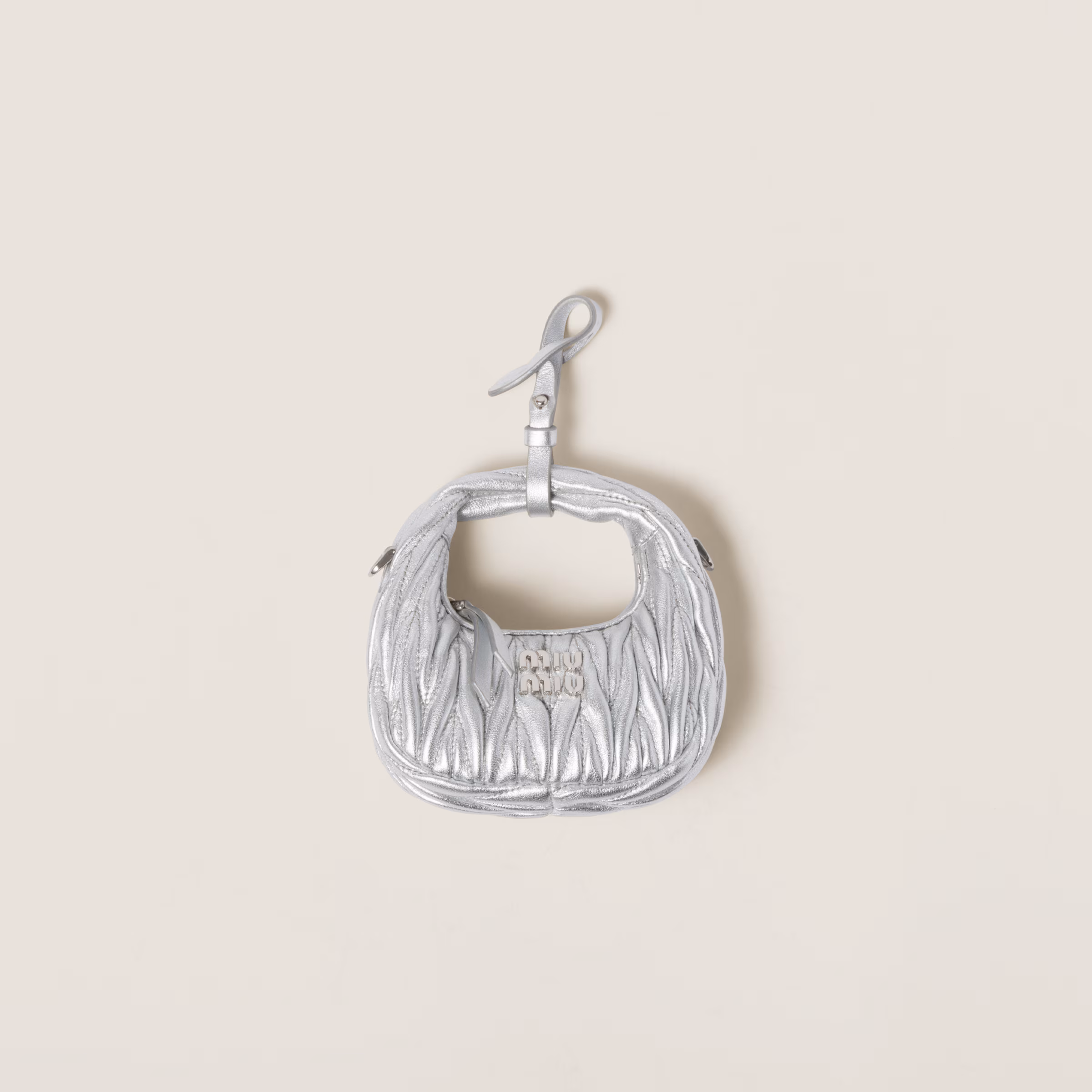 Wander Matelassé Nappa Leather Micro Hobo Bag