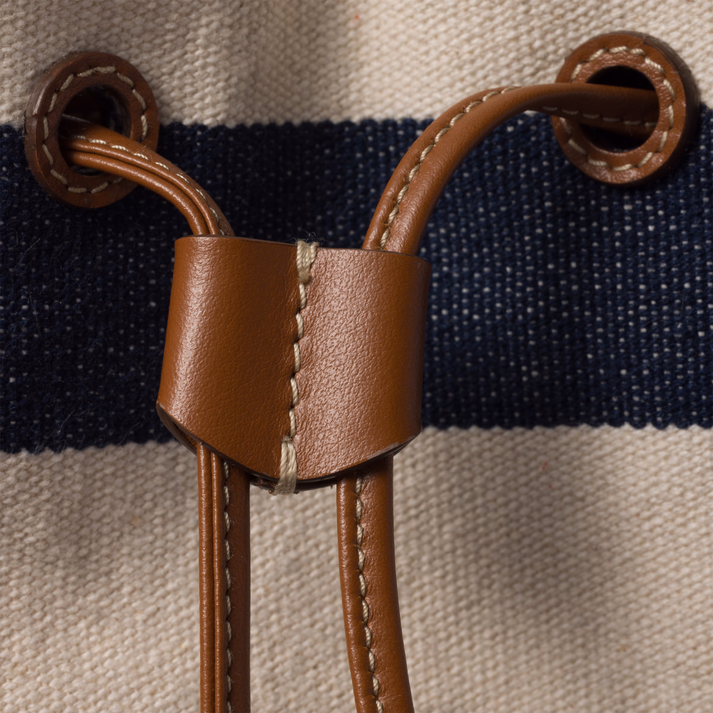 Striped Fabric Drawstring Pouch