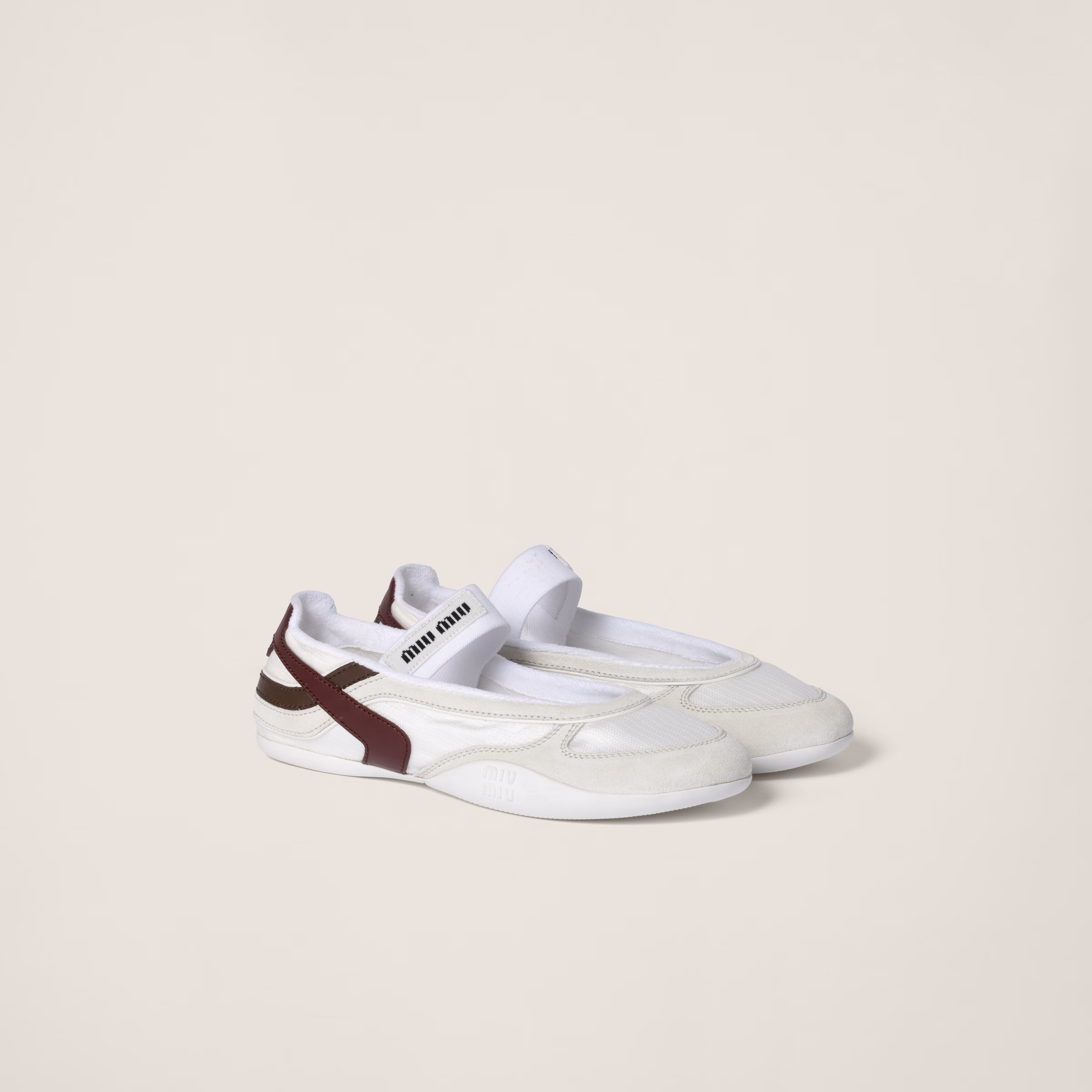 Gymnasium Technical Fabric And Suede Ballerinas