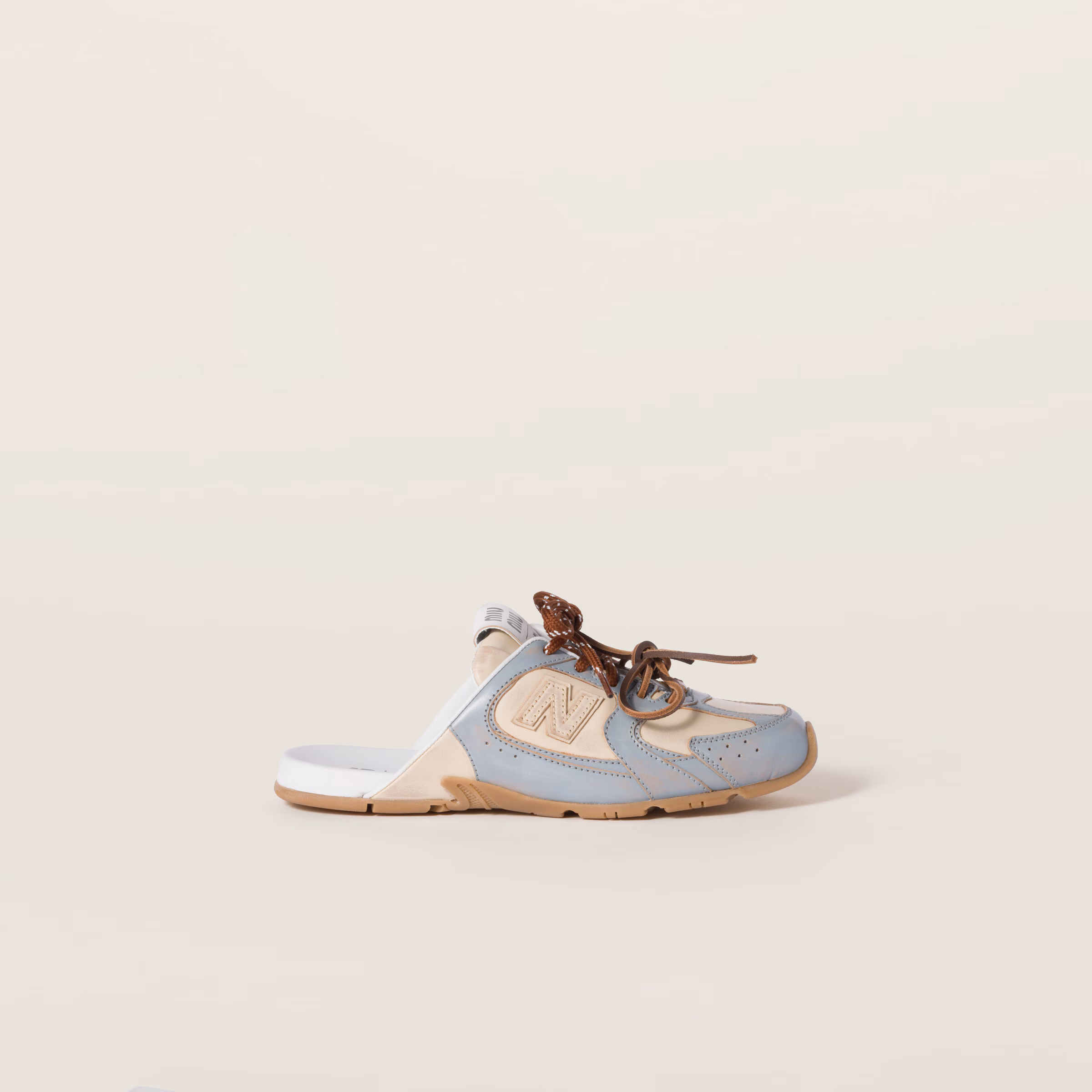 New Balance X Miu Miu 530 Sl Deco Calf Leather Mules