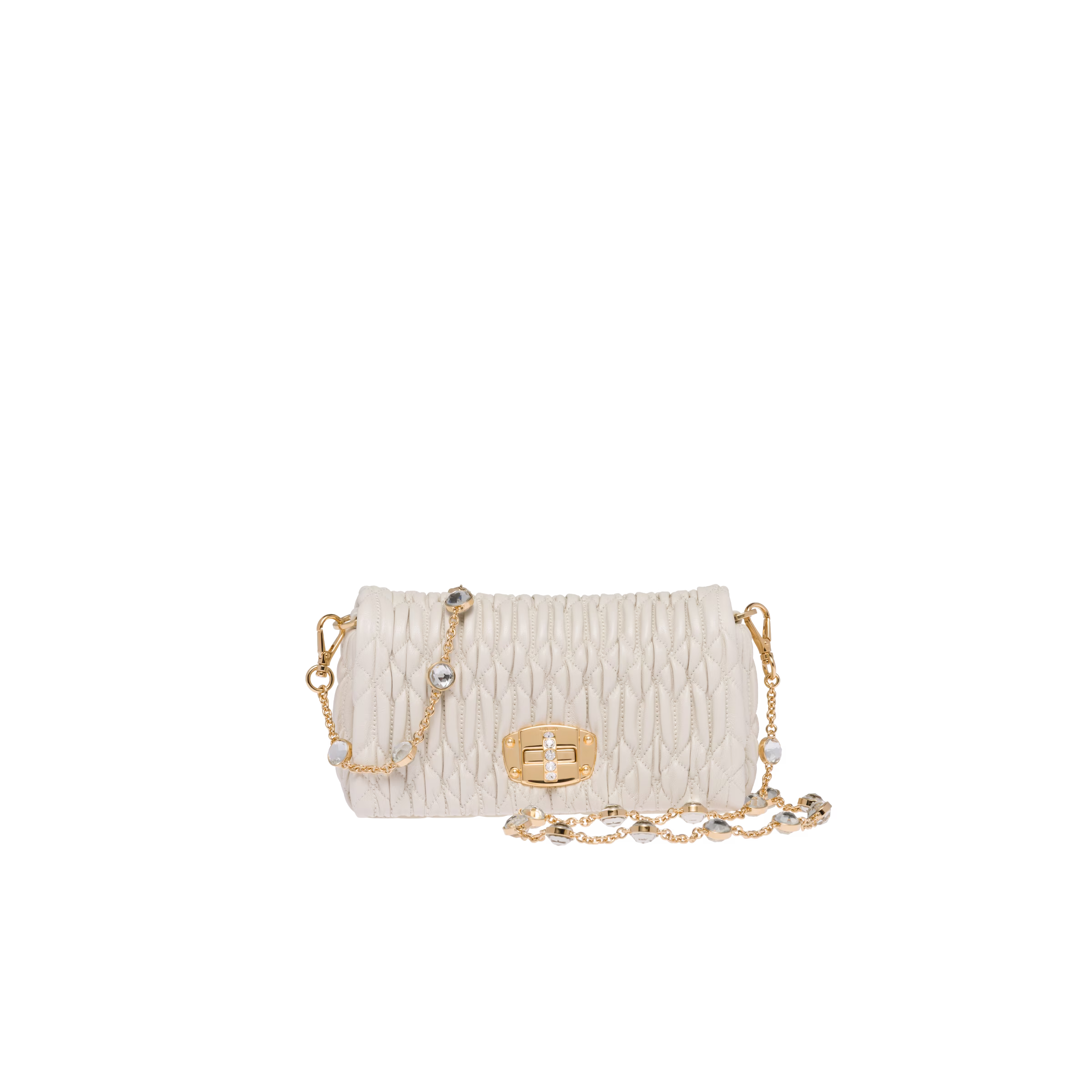 Miu Crystal Nappa Leather And Crystal Mini-Bag