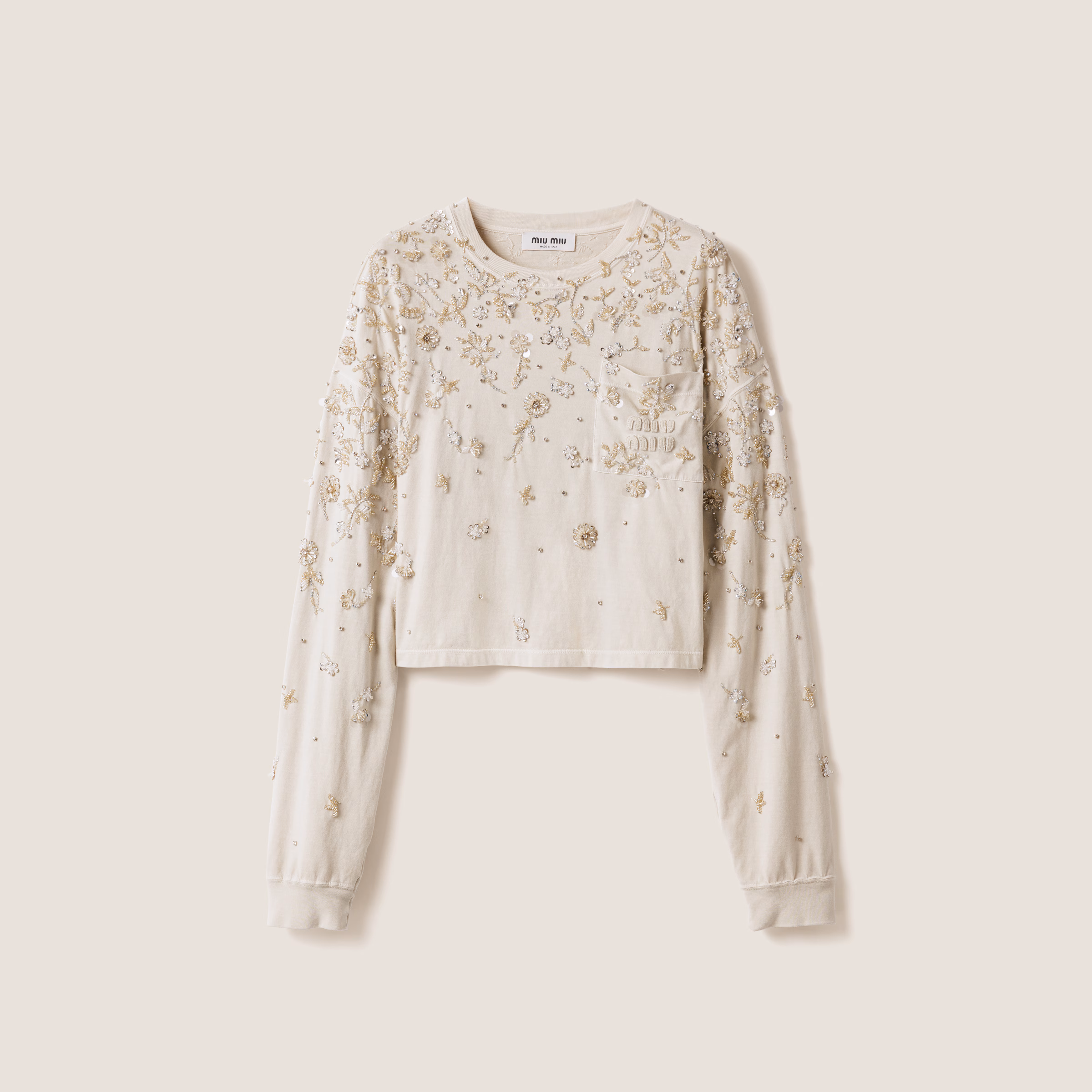 Embroidered Garment-Dyed Jersey T-Shirt