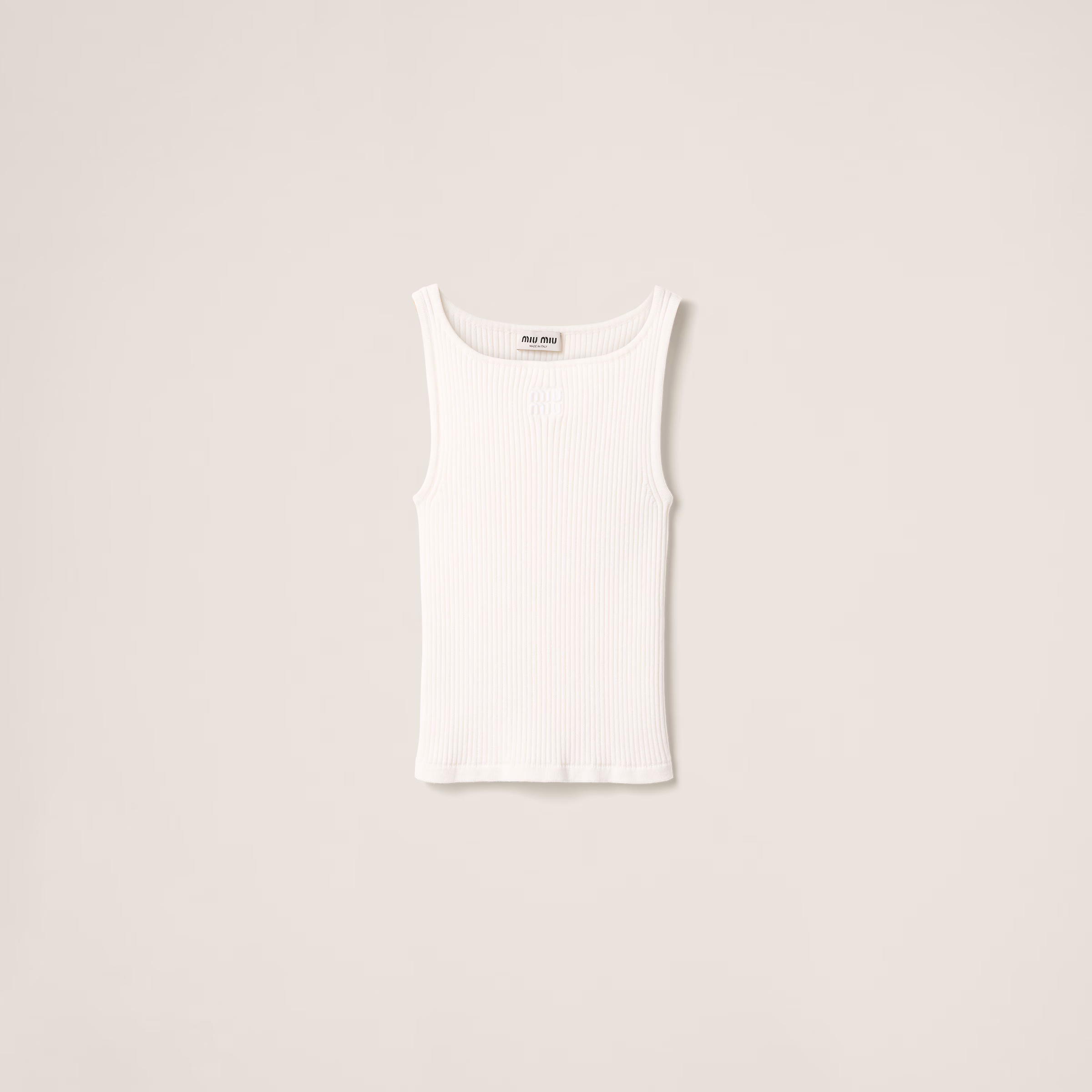 Ribbed Knit Wool Tank Top