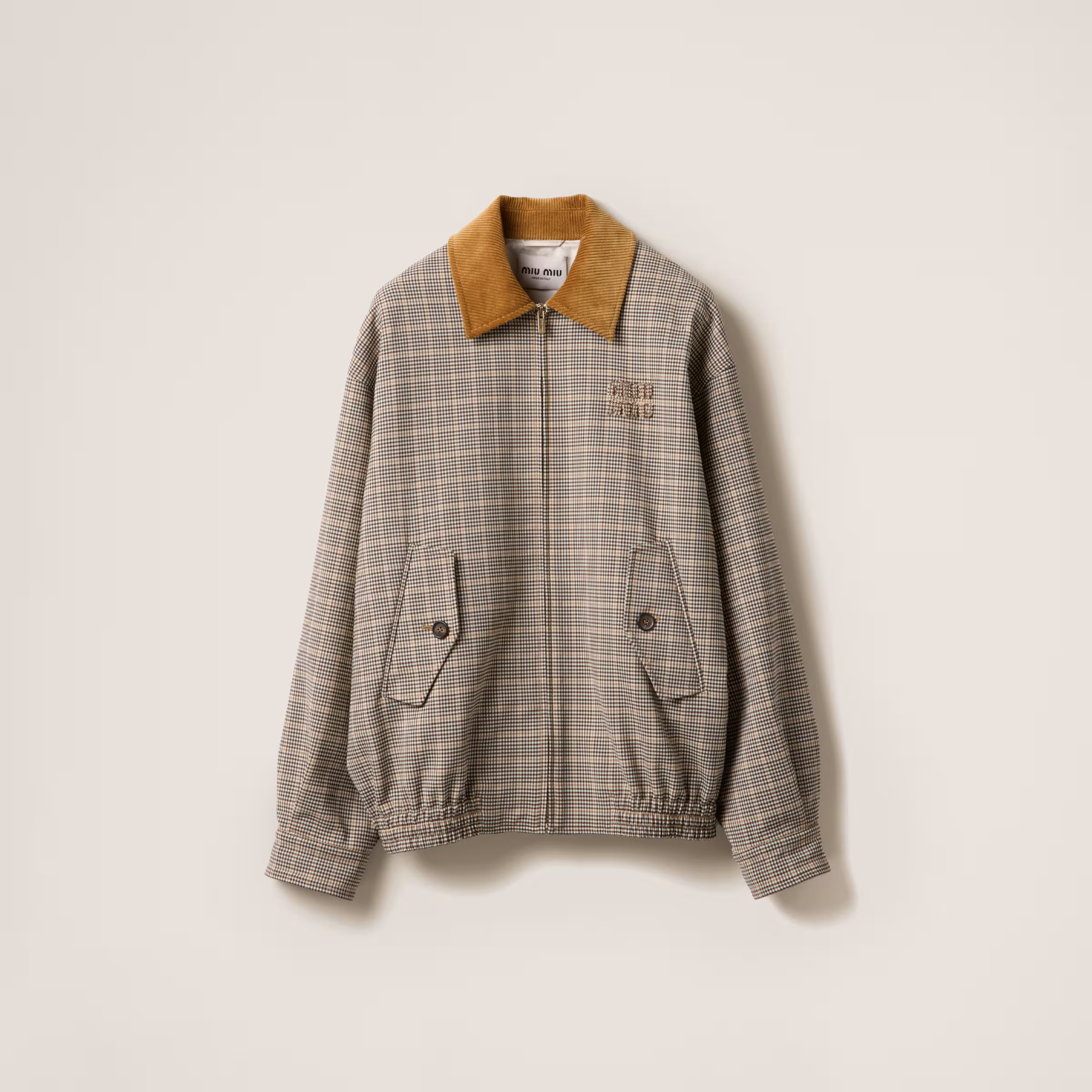 Checked Double Weave Blouson Jacket