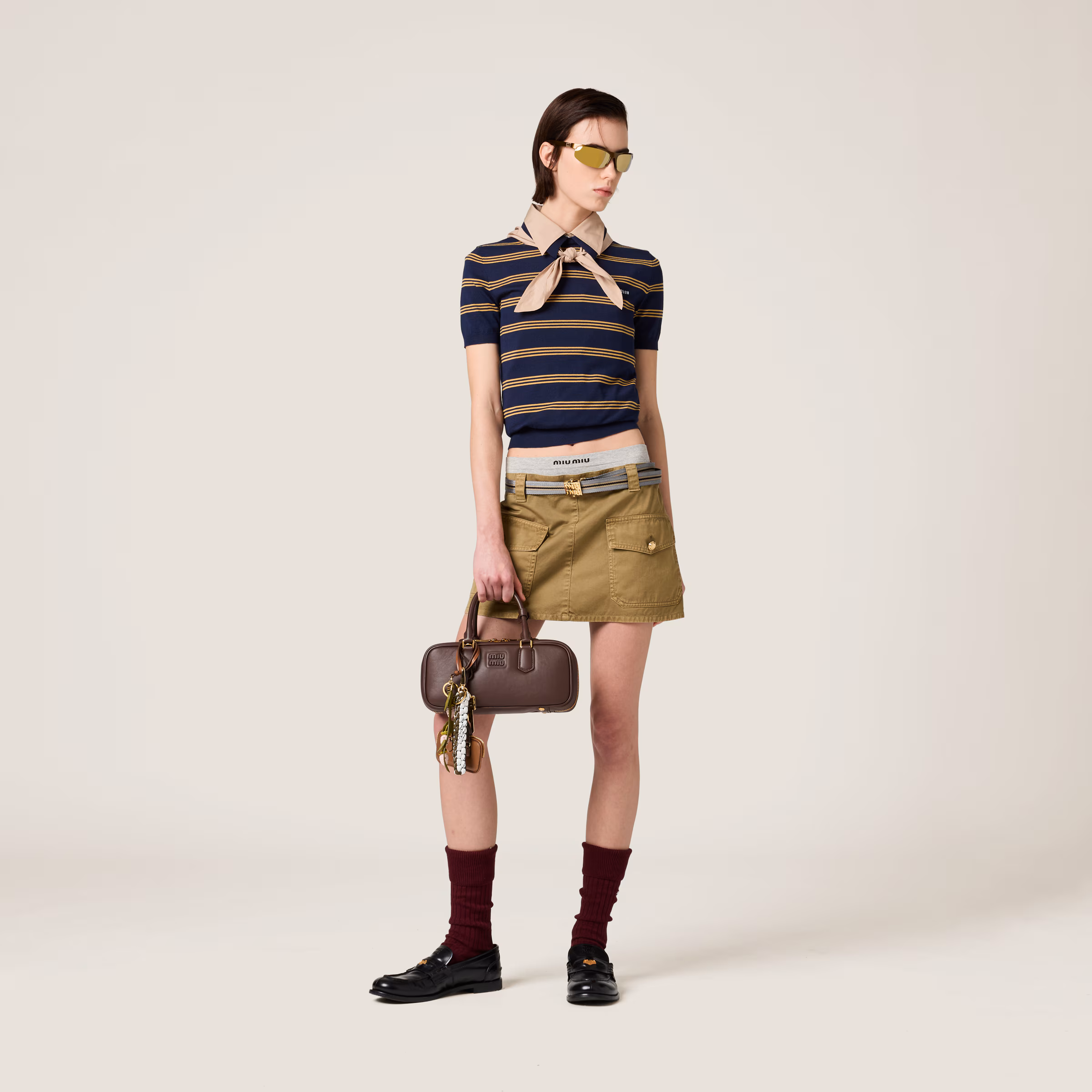 Garment-Dyed Cotton Satin Miniskirt