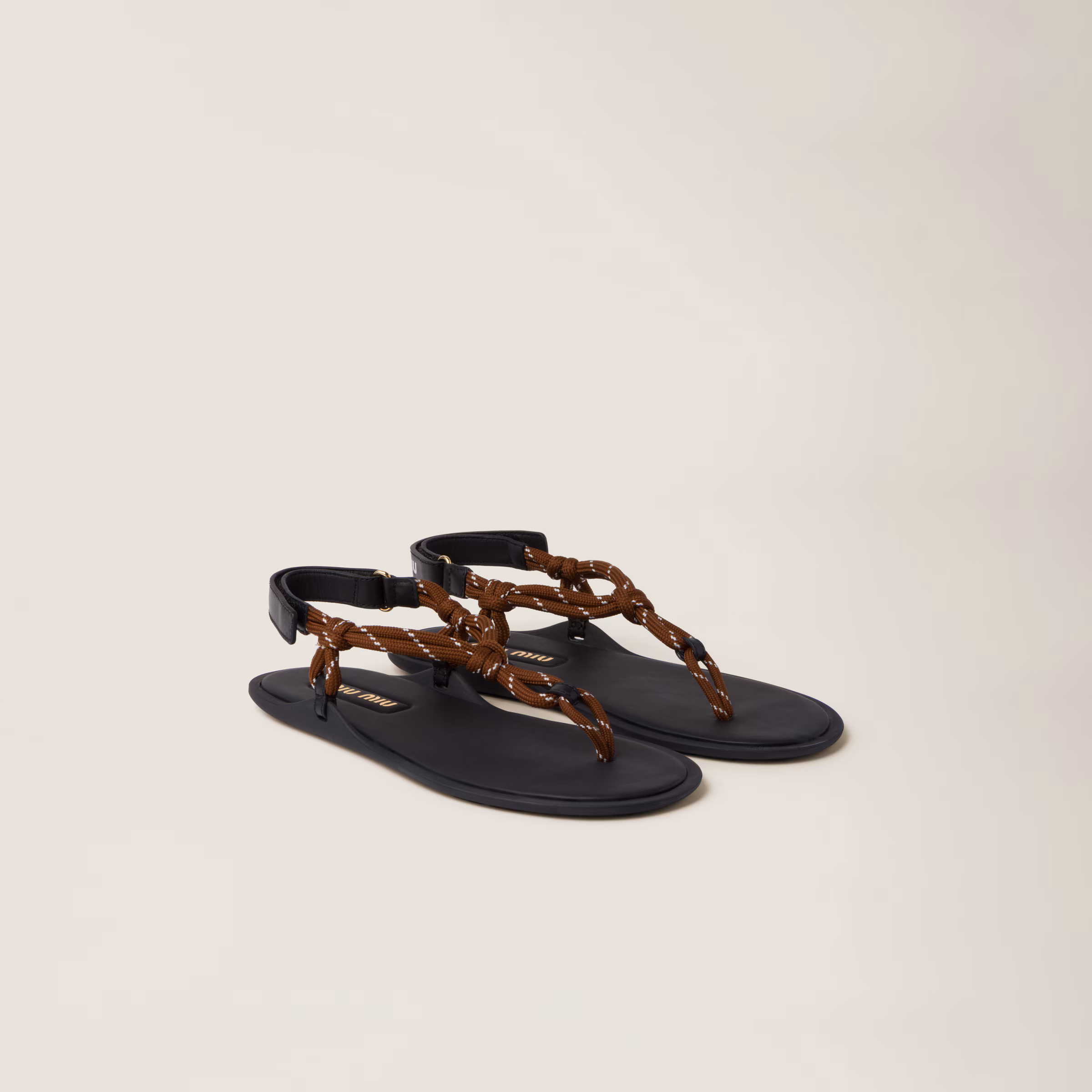 Riviere Cord And Leather Sandals