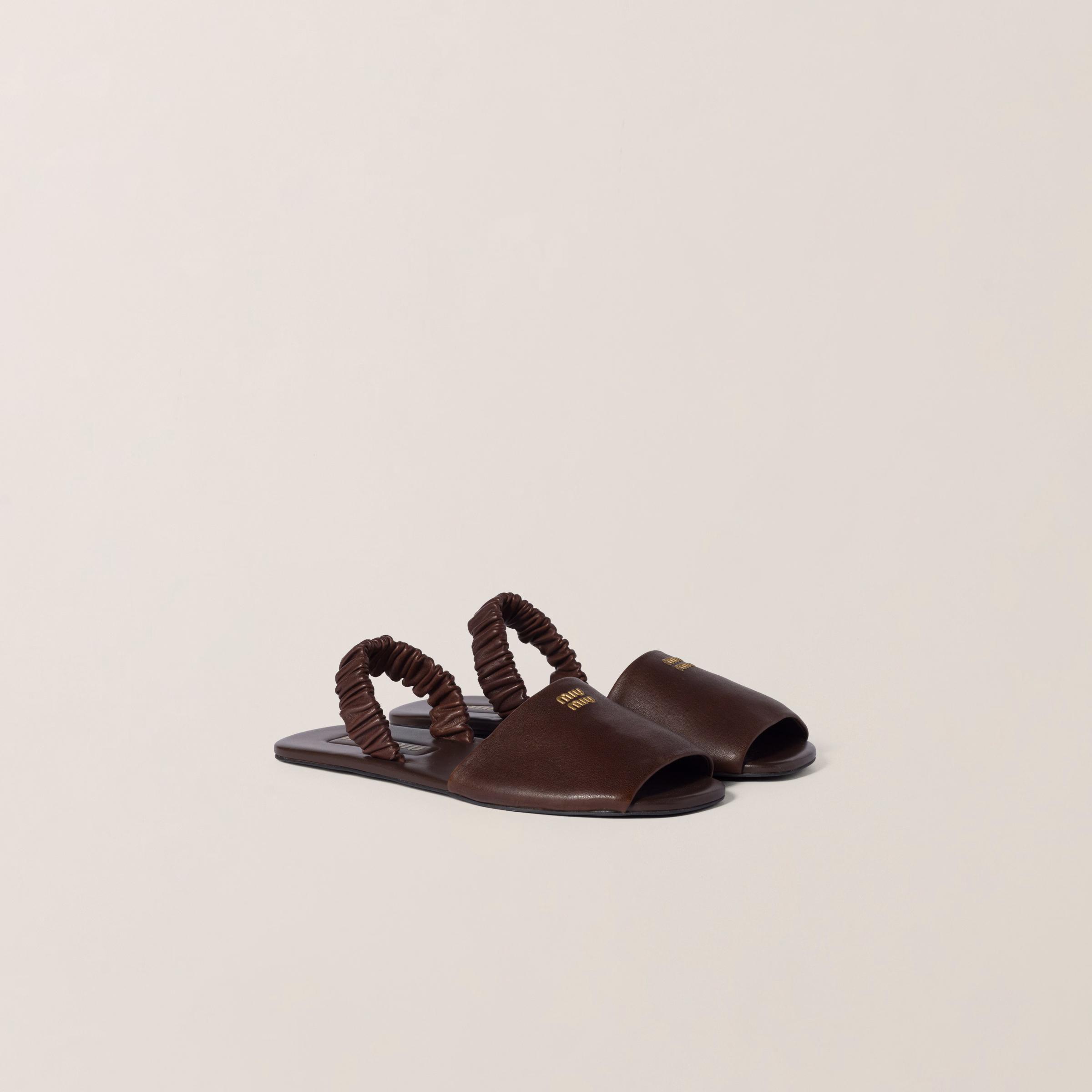 Ruches Nappa Leather Sandals