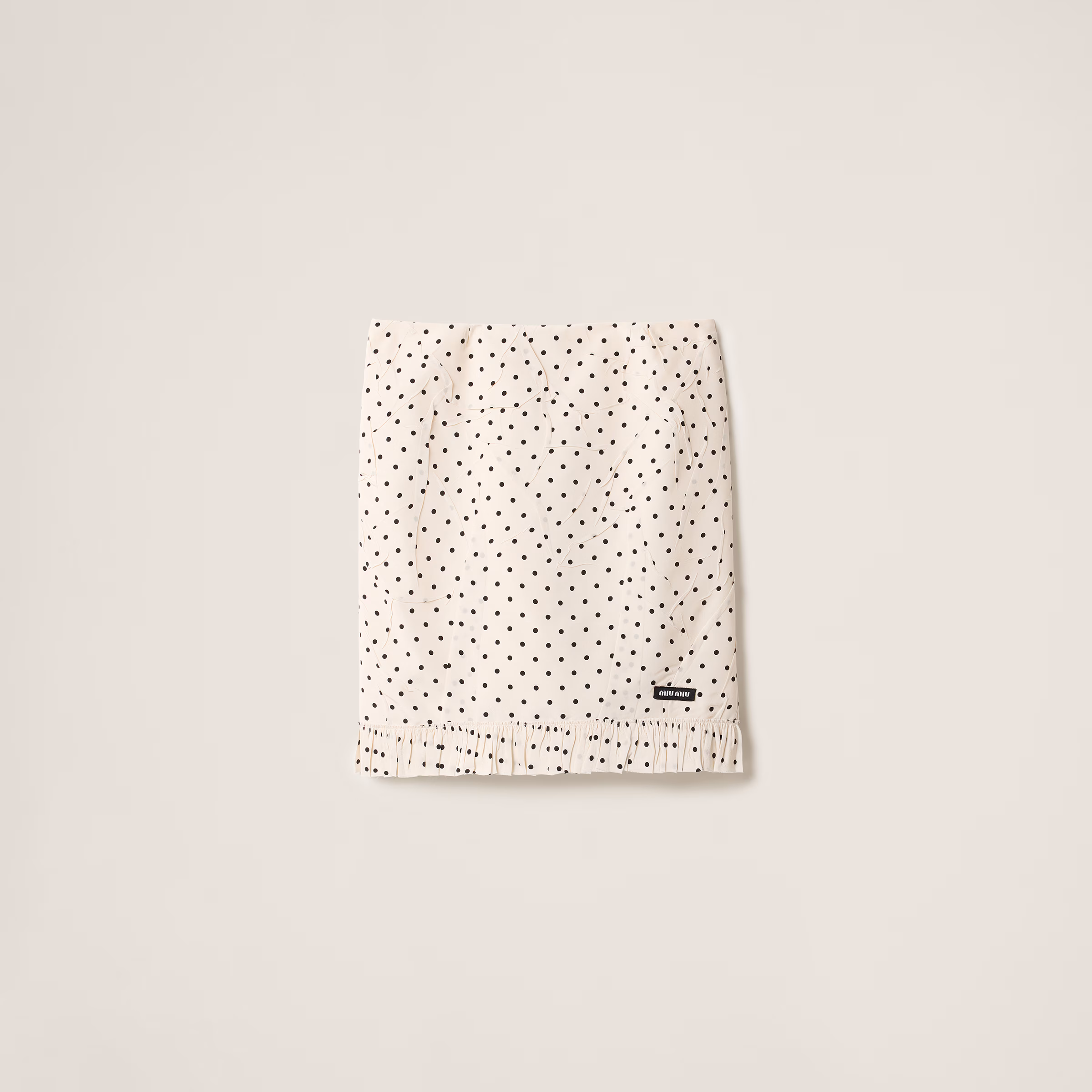 Polka-Dot Crepe De Chine Skirt