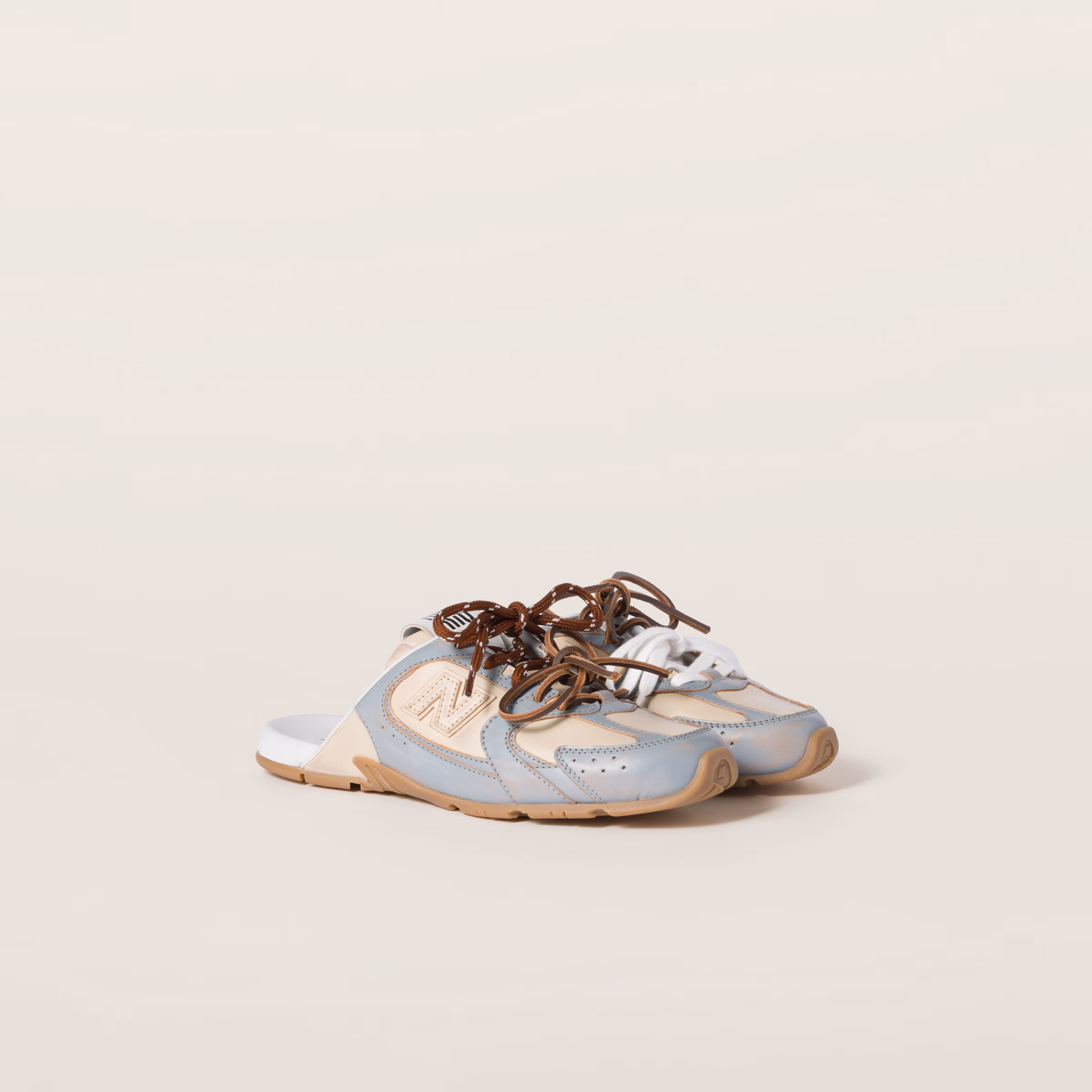 New Balance X Miu Miu 530 Sl Deco Calf Leather Mules