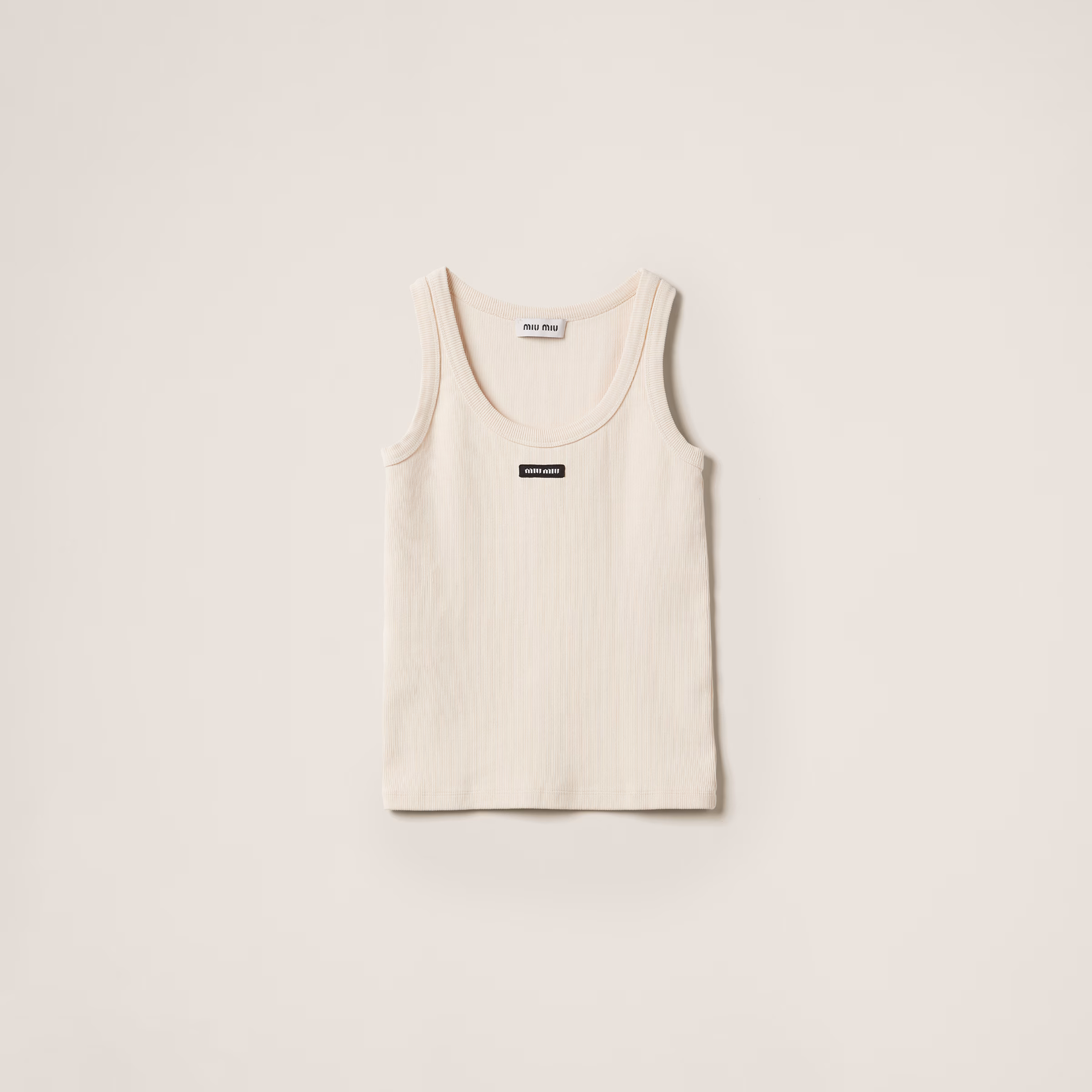 Garment-Dyed Ribbed Knit Jersey Top