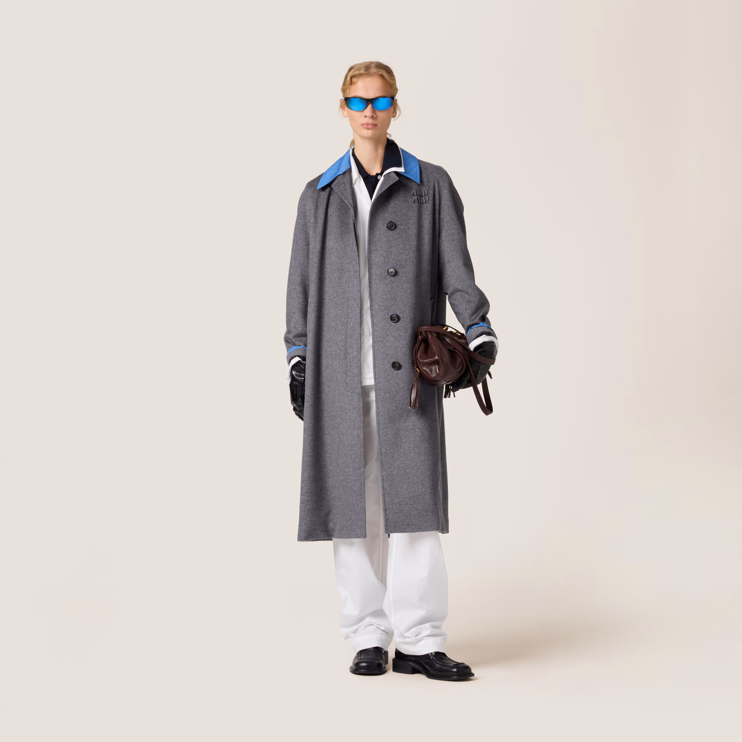 Single-Breasted Velour Coat