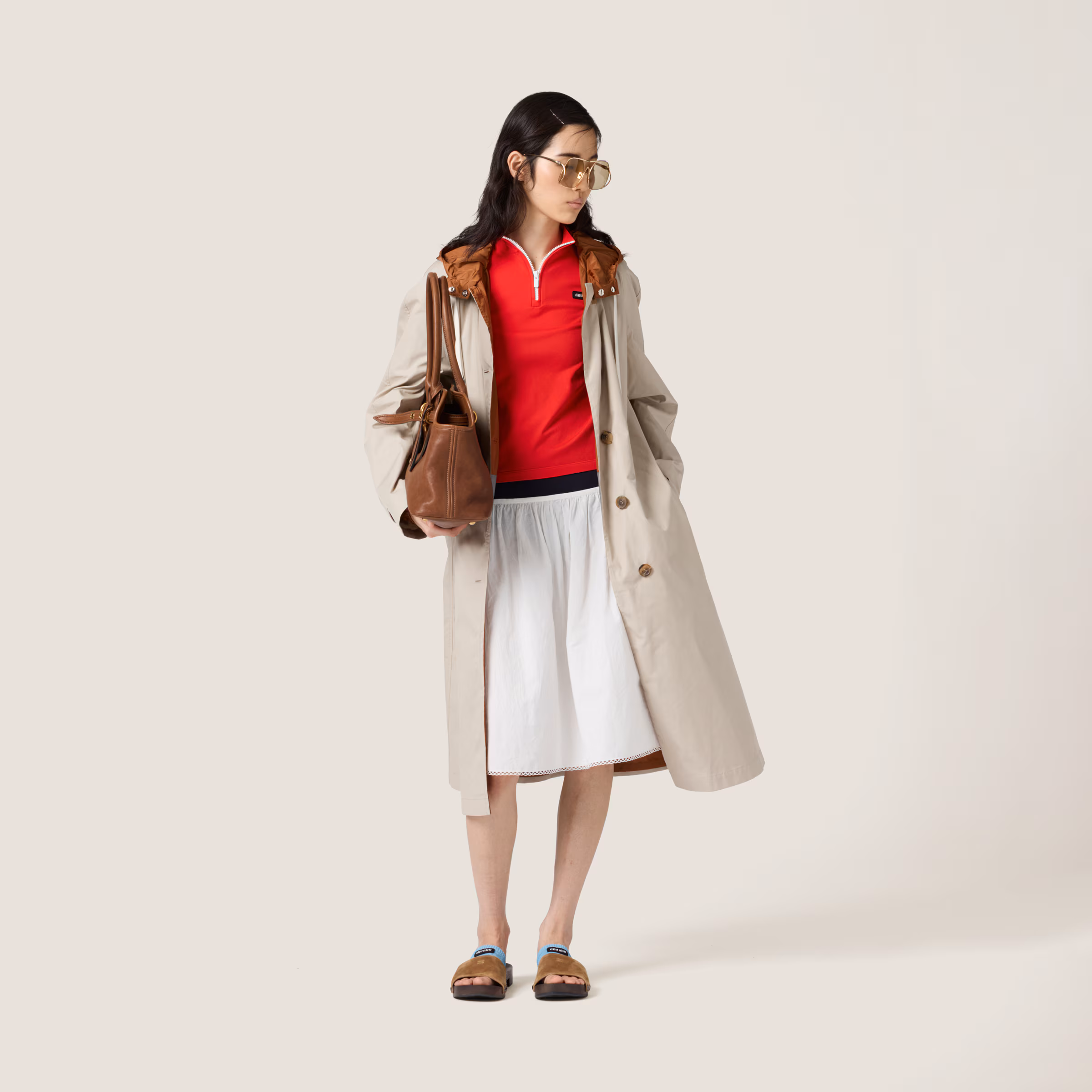 Slubbed Poplin Skirt