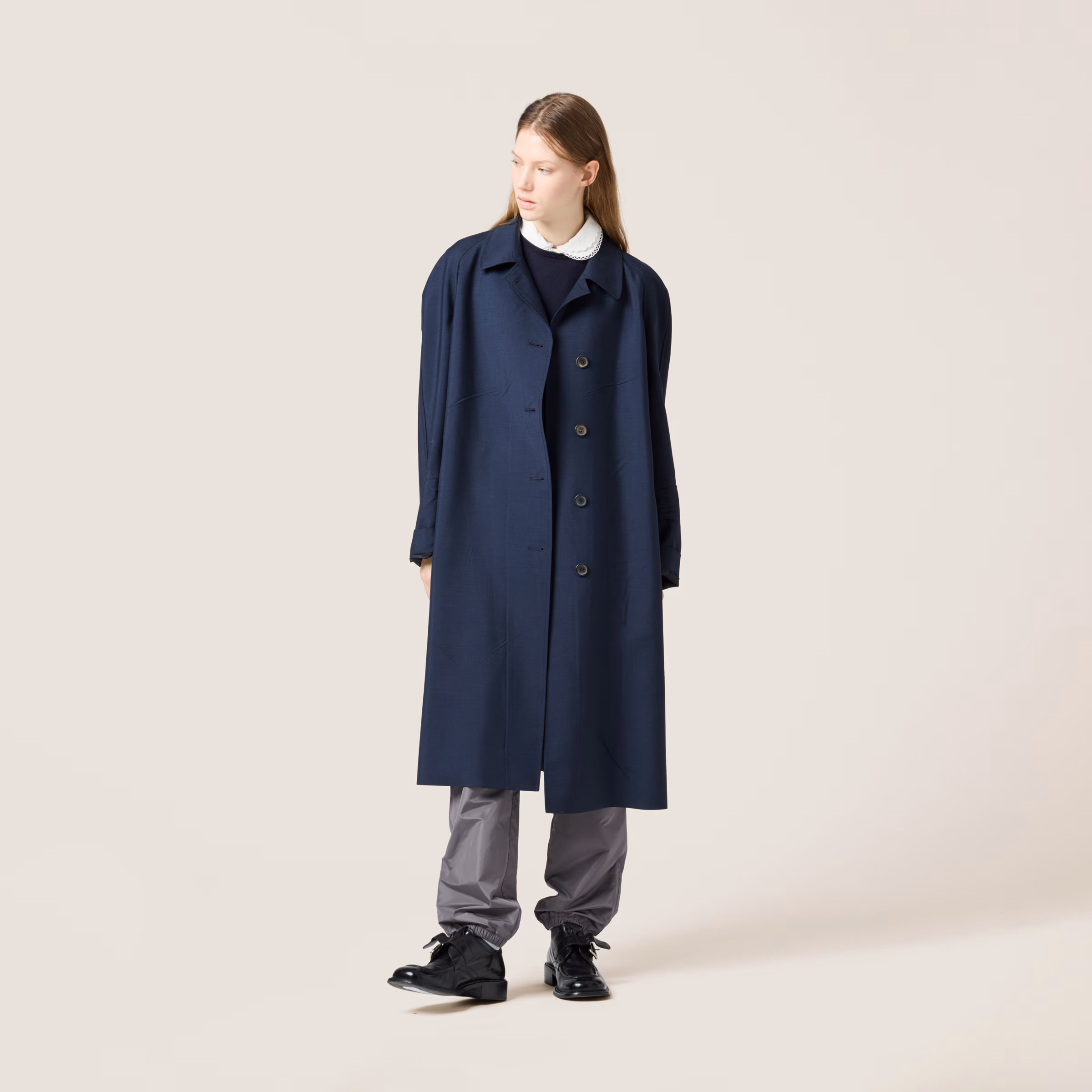Single-Breasted Kid Mohair Coat